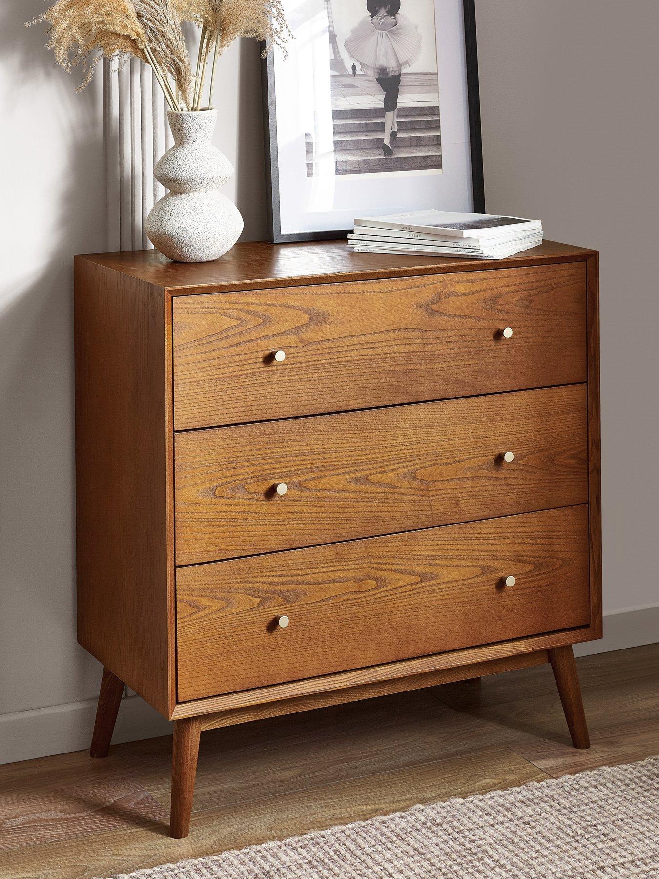 Product photograph of Julian Bowen Lowry 3 Drawer Chest from very.co.uk