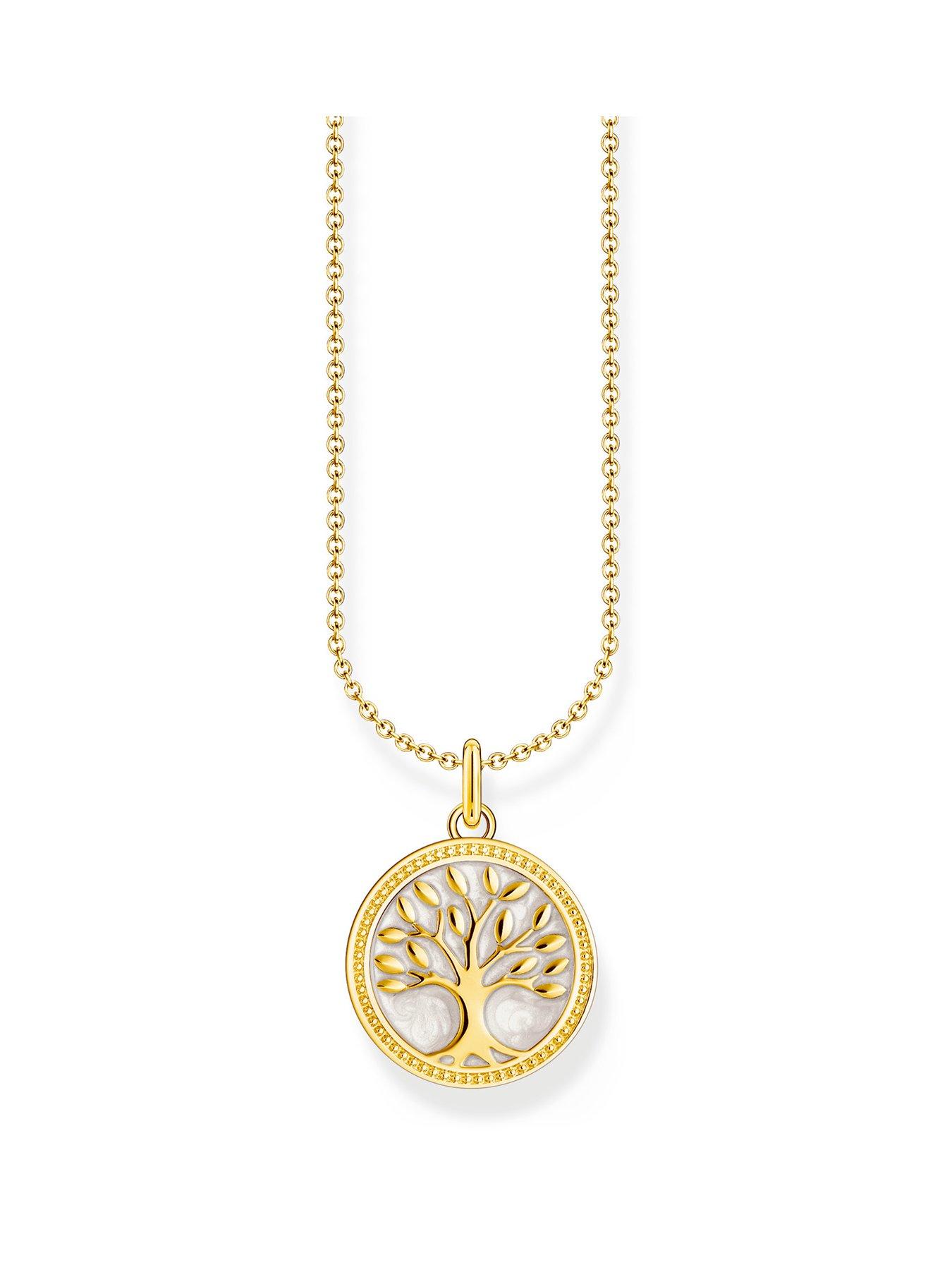 Product photograph of Thomas Sabo Tree Of Love Pendant Necklace Timeless Symbolic Silver 18k Gold Plating from very.co.uk
