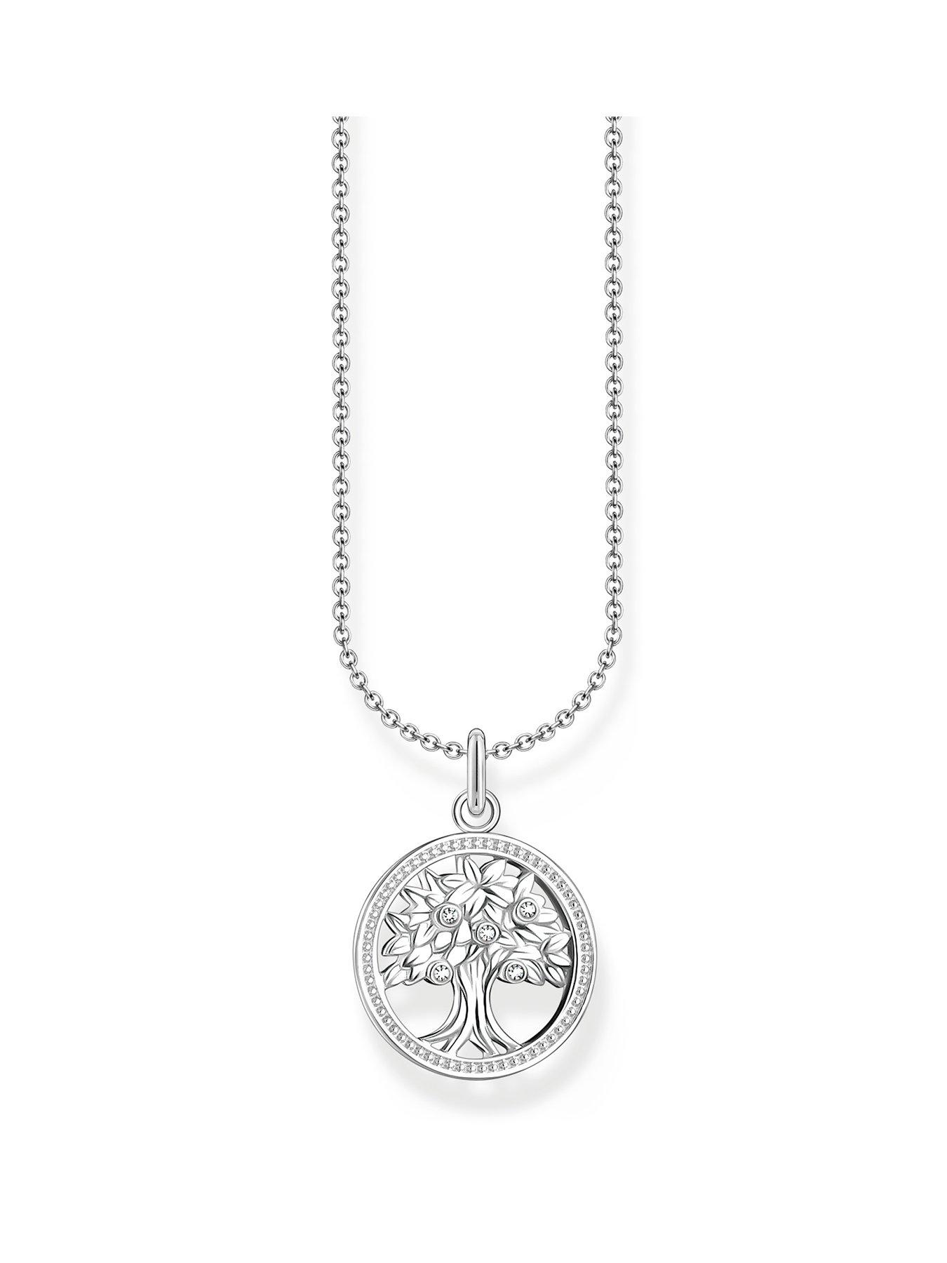 Product photograph of Thomas Sabo Tree Of Love Pendant Deep Connections Silver Adjustable Length from very.co.uk