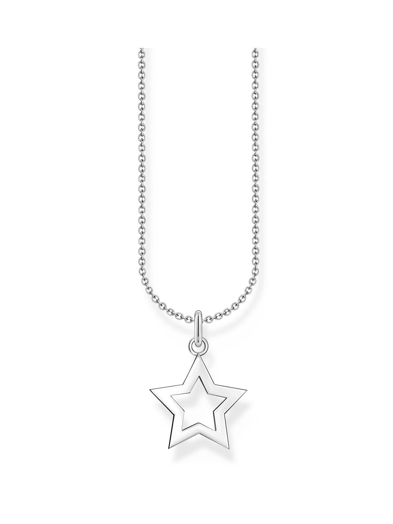 Product photograph of Thomas Sabo Star Pendant Necklace Lucky Guide Silver Adjustable Length from very.co.uk
