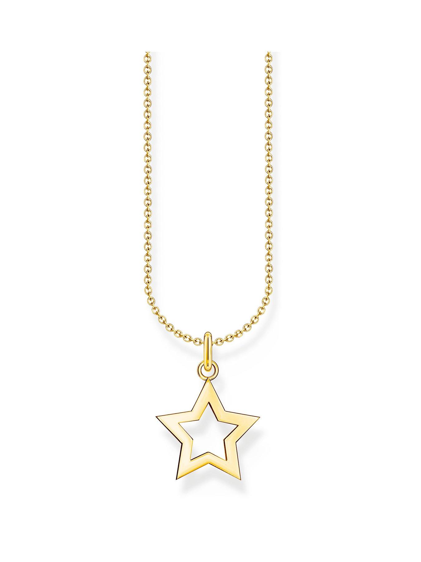 Product photograph of Thomas Sabo Star Pendant Necklace Lucky Guide Silver 18k Gold Plating from very.co.uk