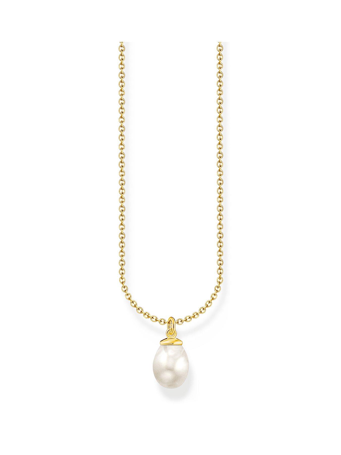 Pearl pendant necklace delicate 18k gold plating freshwater pearl