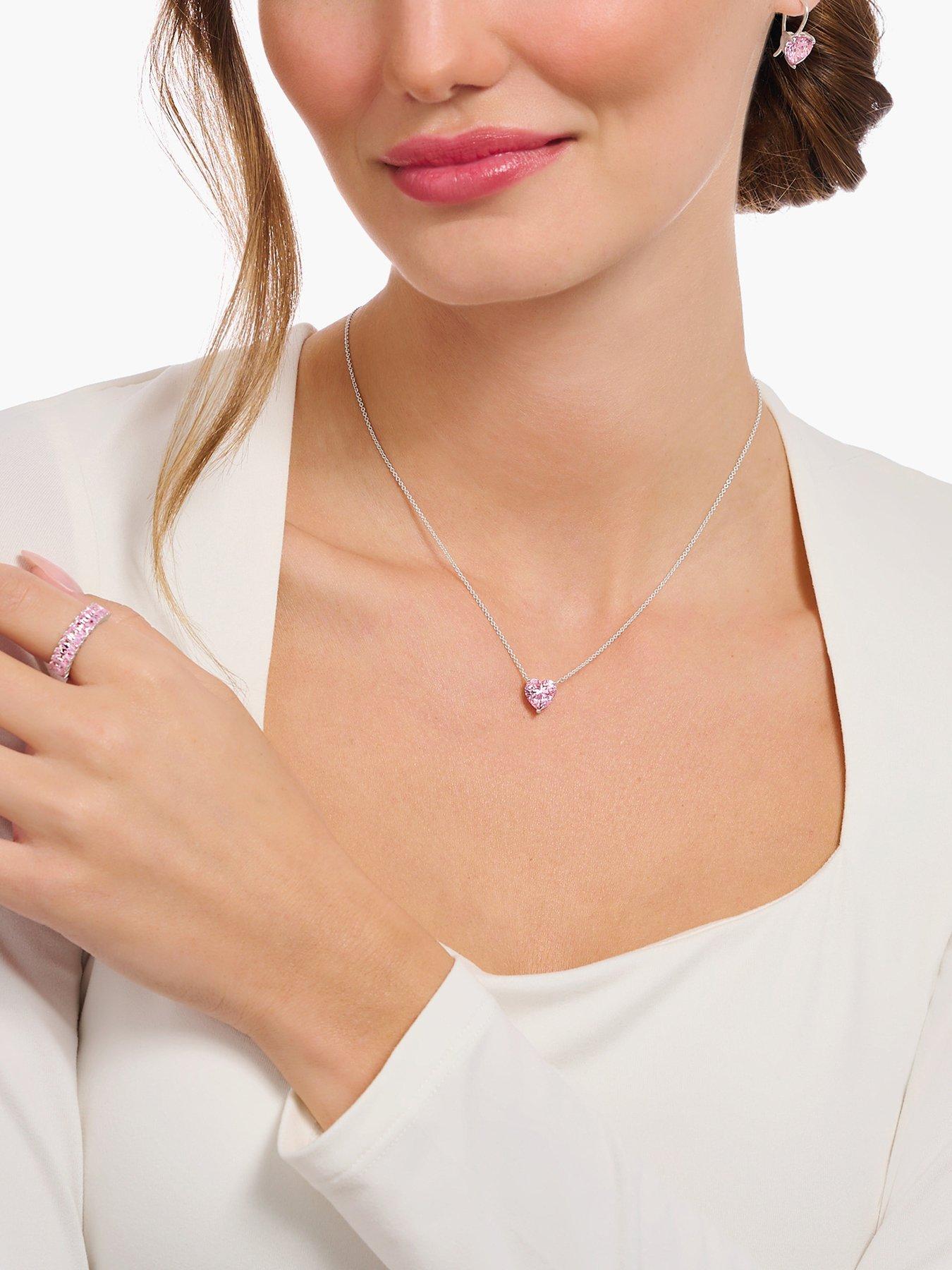 Image 2 of 2 of Thomas Sabo Large heart pendant: romantic, pink zirconia,&nbsp;silver
