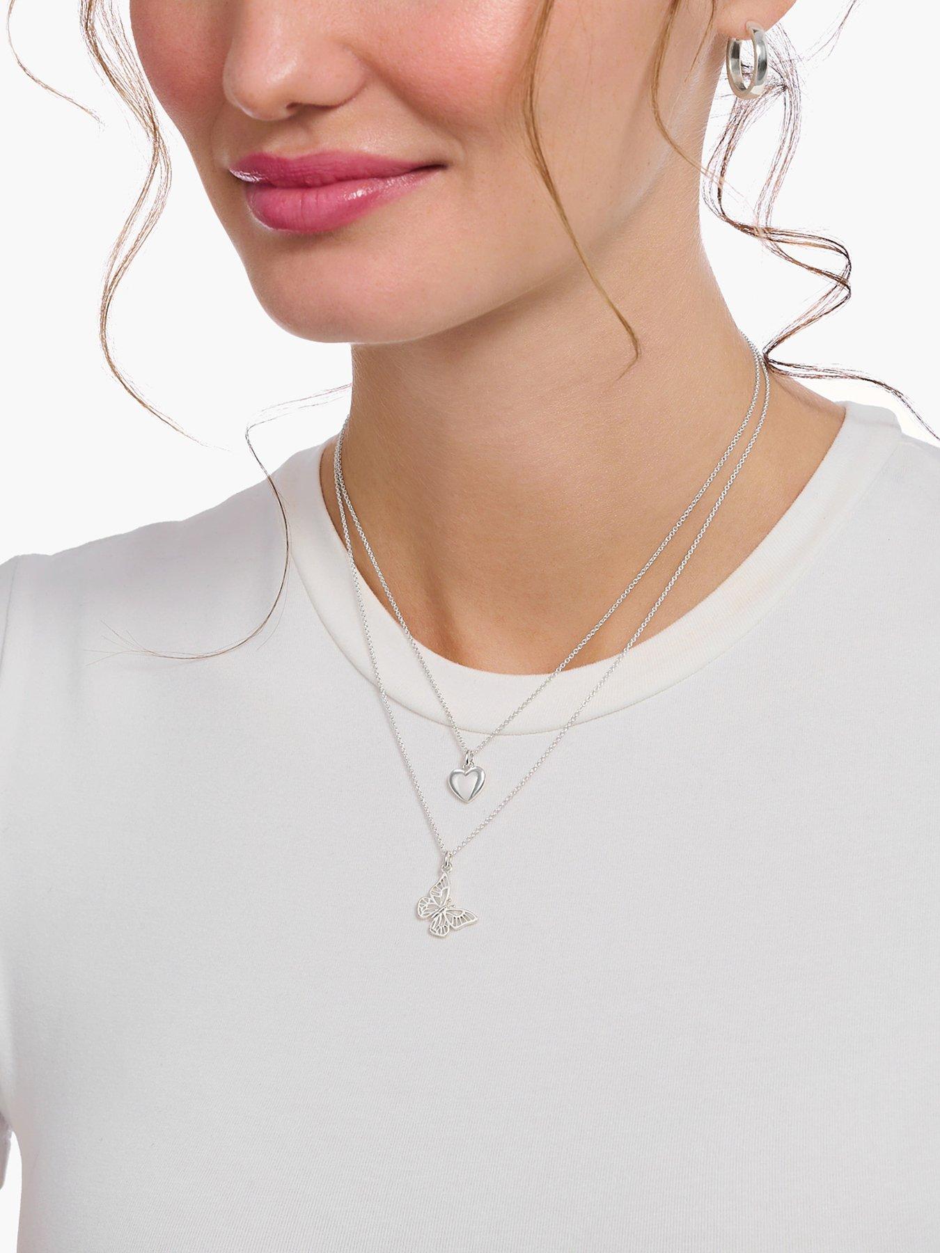 Image 2 of 2 of Thomas Sabo Heart pendant necklace: timeless, romantic,&nbsp;silver, adjustable length
