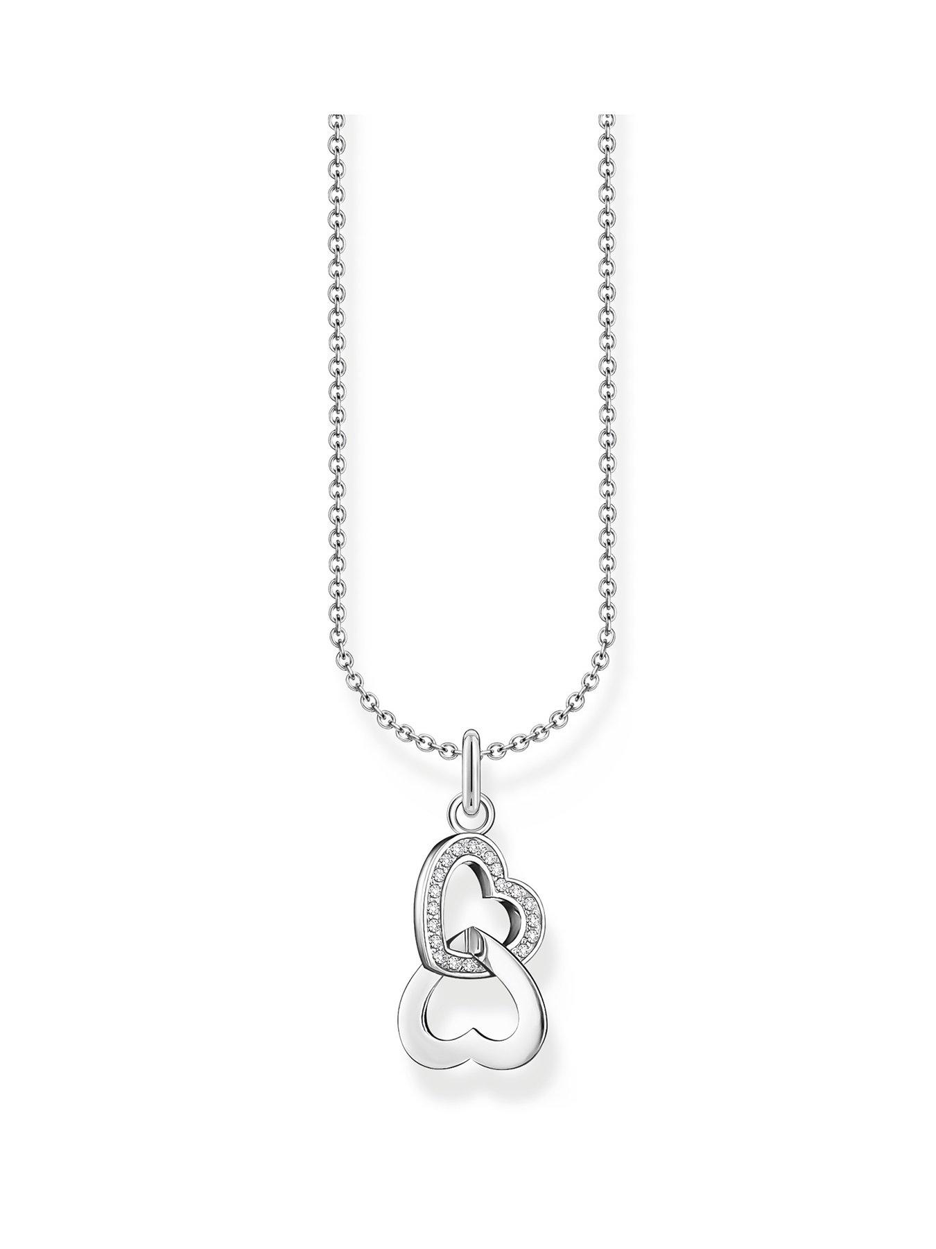 Product photograph of Thomas Sabo Intertwined Hearts Playful Romantic Silver Zirconia Pav Eacute from very.co.uk