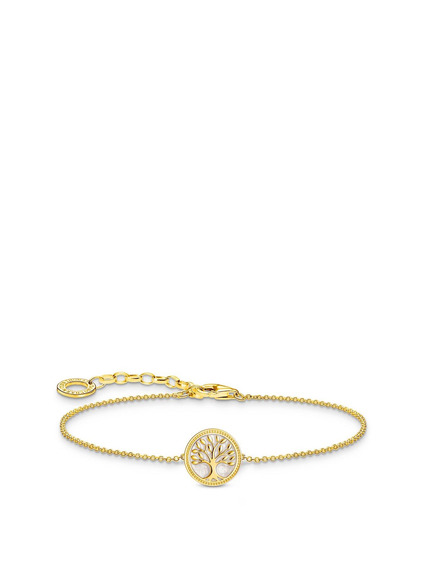 Product photograph of Thomas Sabo Tree Of Love Pendant Bracelet Deep Symbolism Silver Gold Plating from very.co.uk