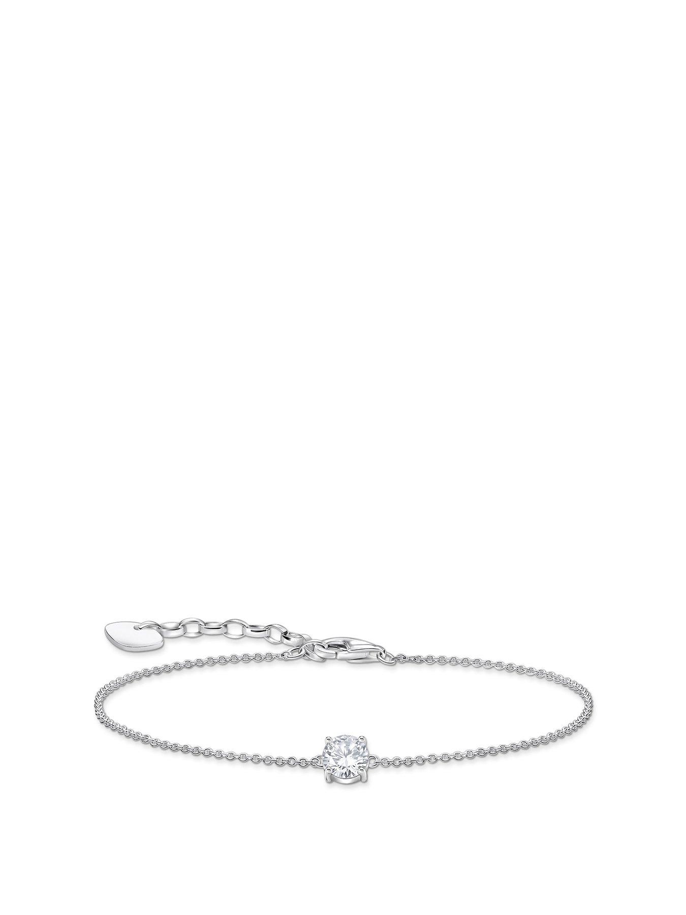 Thomas Sabo Large zirconia pendant bracelet: elegant, versatile, silver