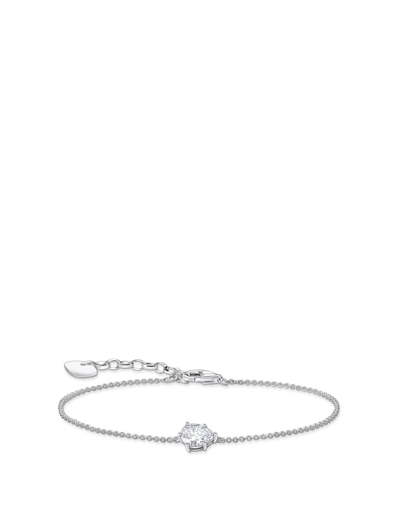 Product photograph of Thomas Sabo Large Zirconia Drop Bracelet Elegant Versatile Adjustable Length from very.co.uk