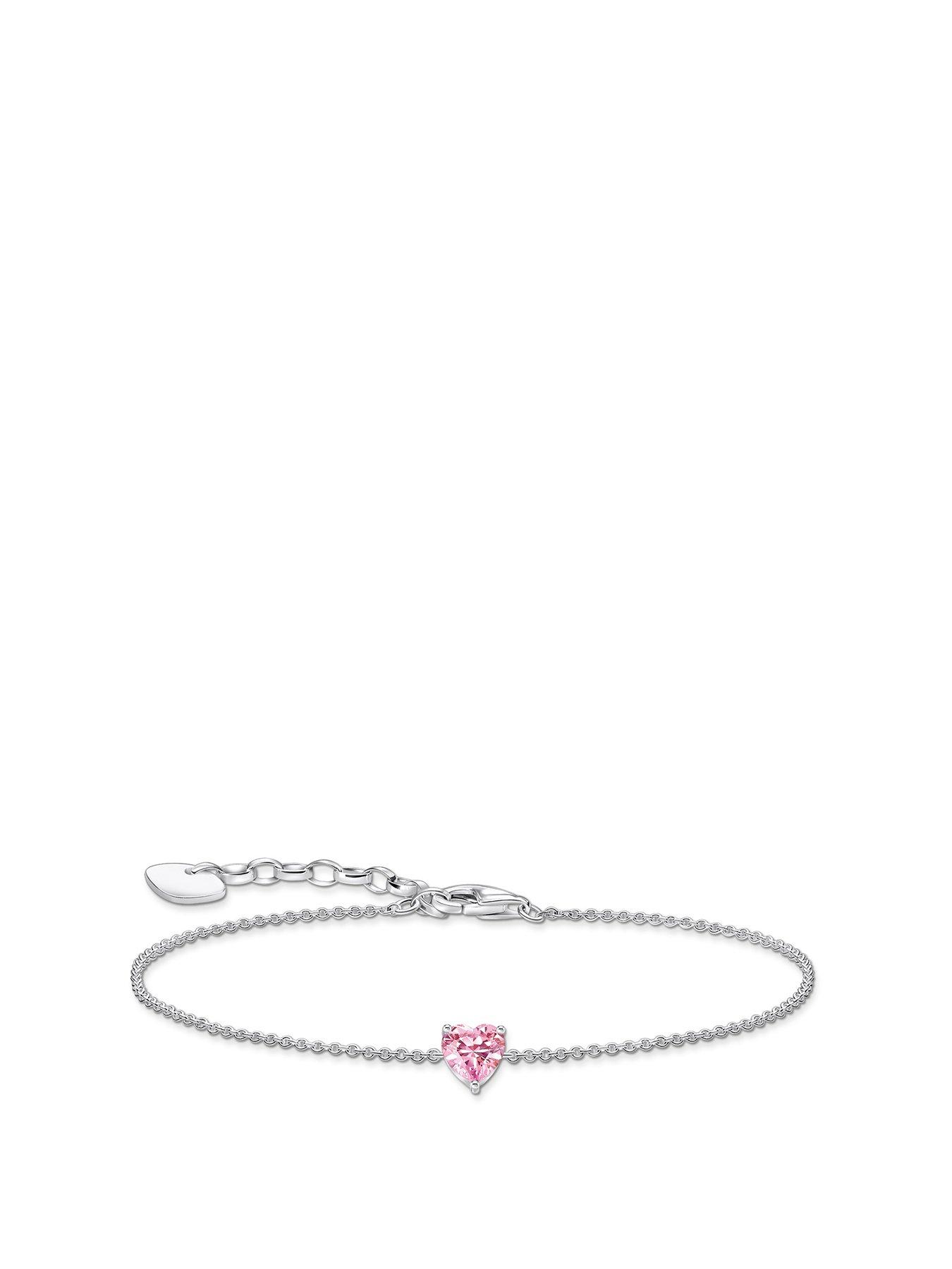 Product photograph of Thomas Sabo Large Heart Pendant Bracelet Romantic Versatile Adjustable Length from very.co.uk