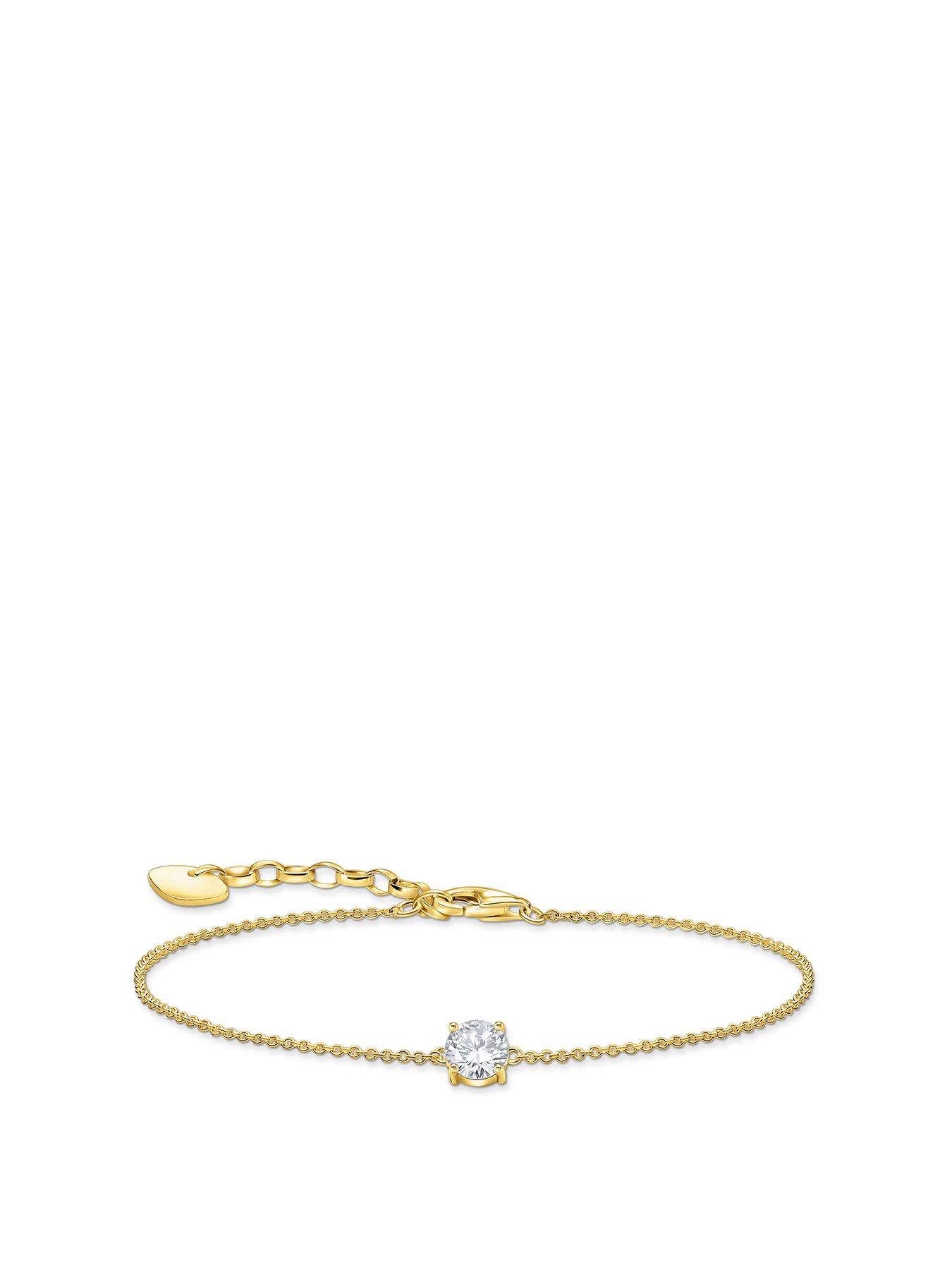 Product photograph of Thomas Sabo Gold-plated Zirconia Bracelet Elegant Versatile Silver from very.co.uk