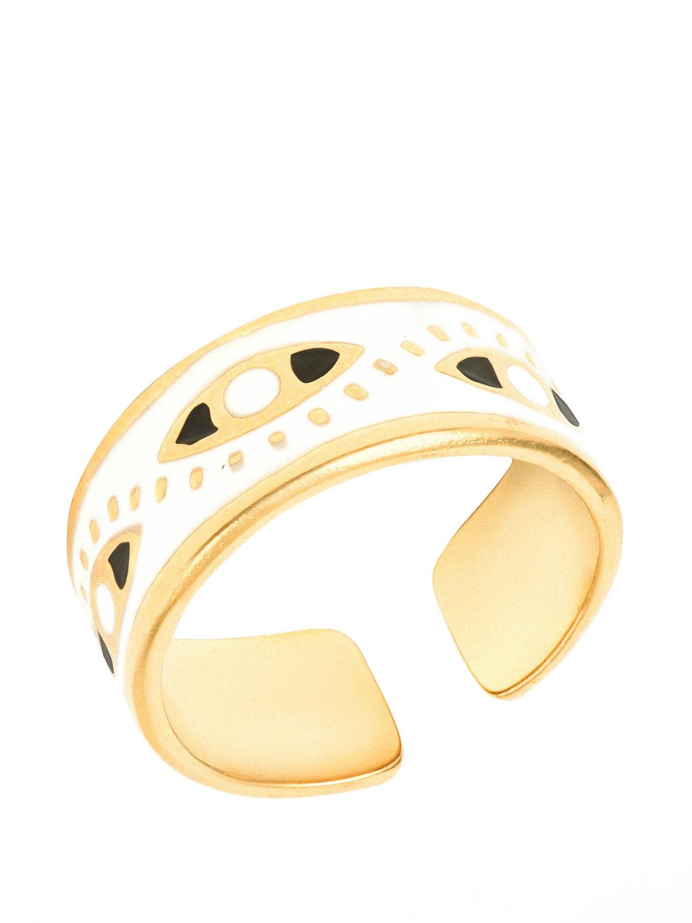 Product photograph of The Love Collection Enamel Eyes Ring from very.co.uk