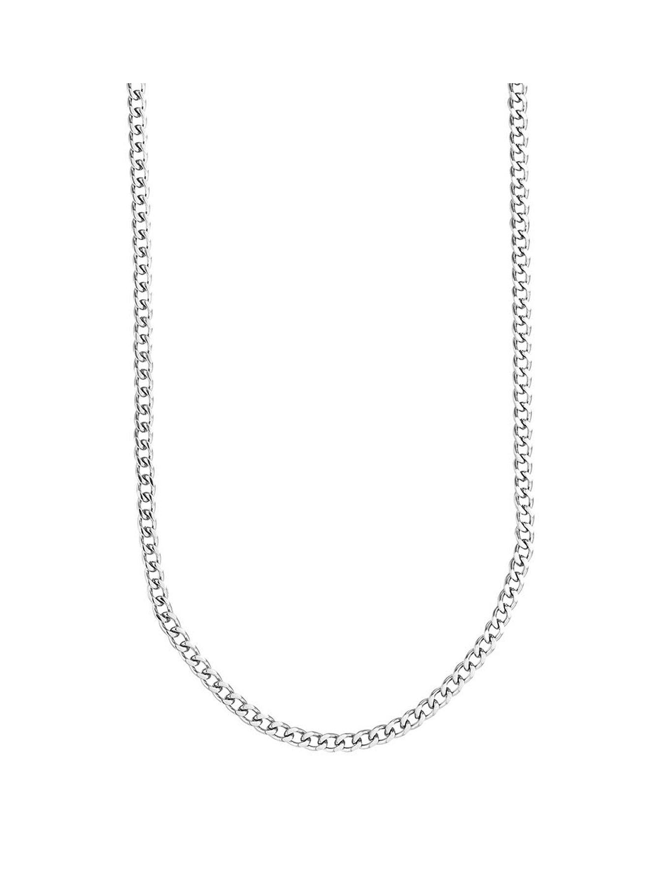 Product photograph of The Love Silver Collection Gent S Steel Classic Curb Chain from very.co.uk