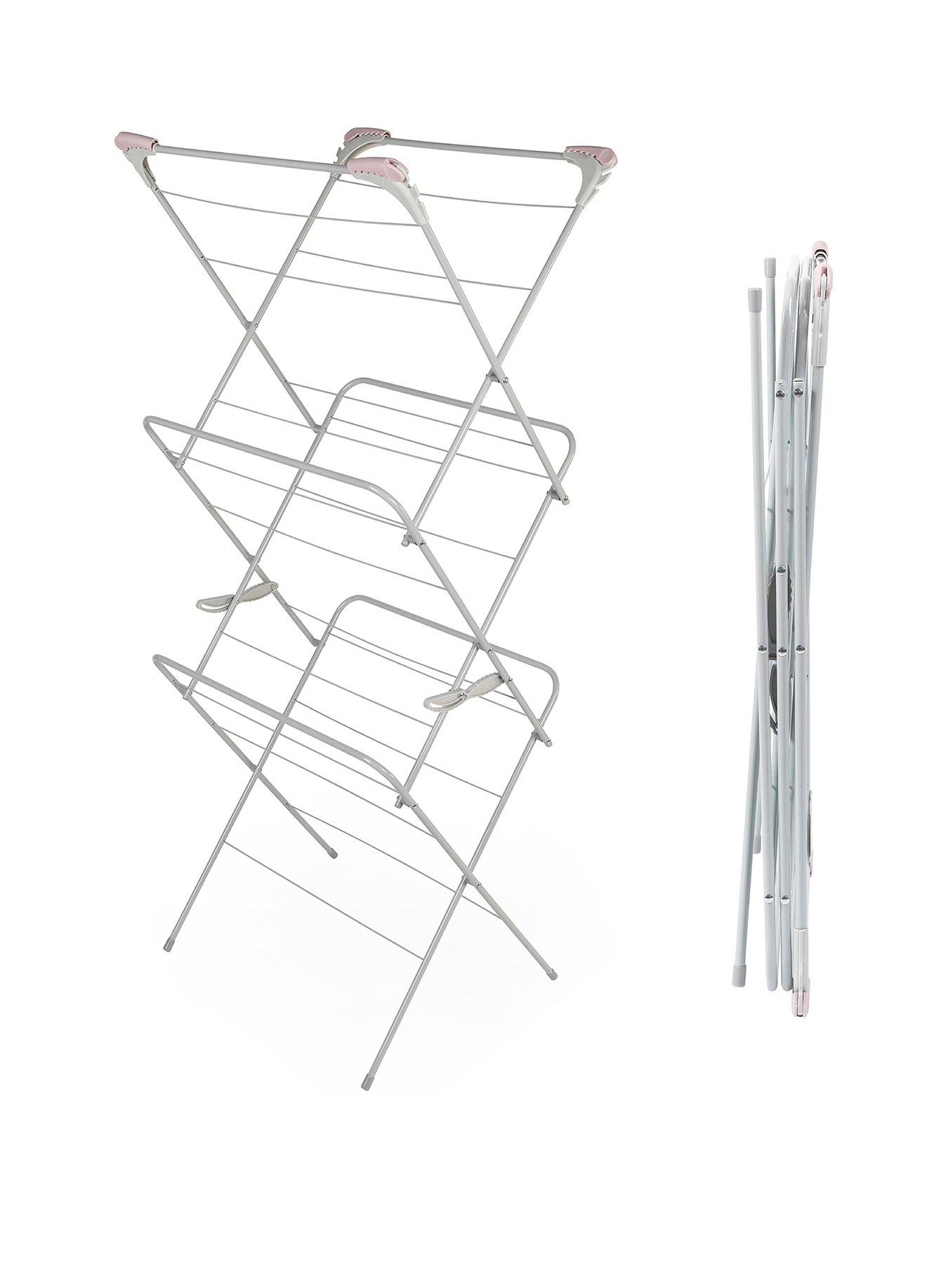 Product photograph of Russell Hobbs 3 Tier Clothes Airer - Pink from very.co.uk