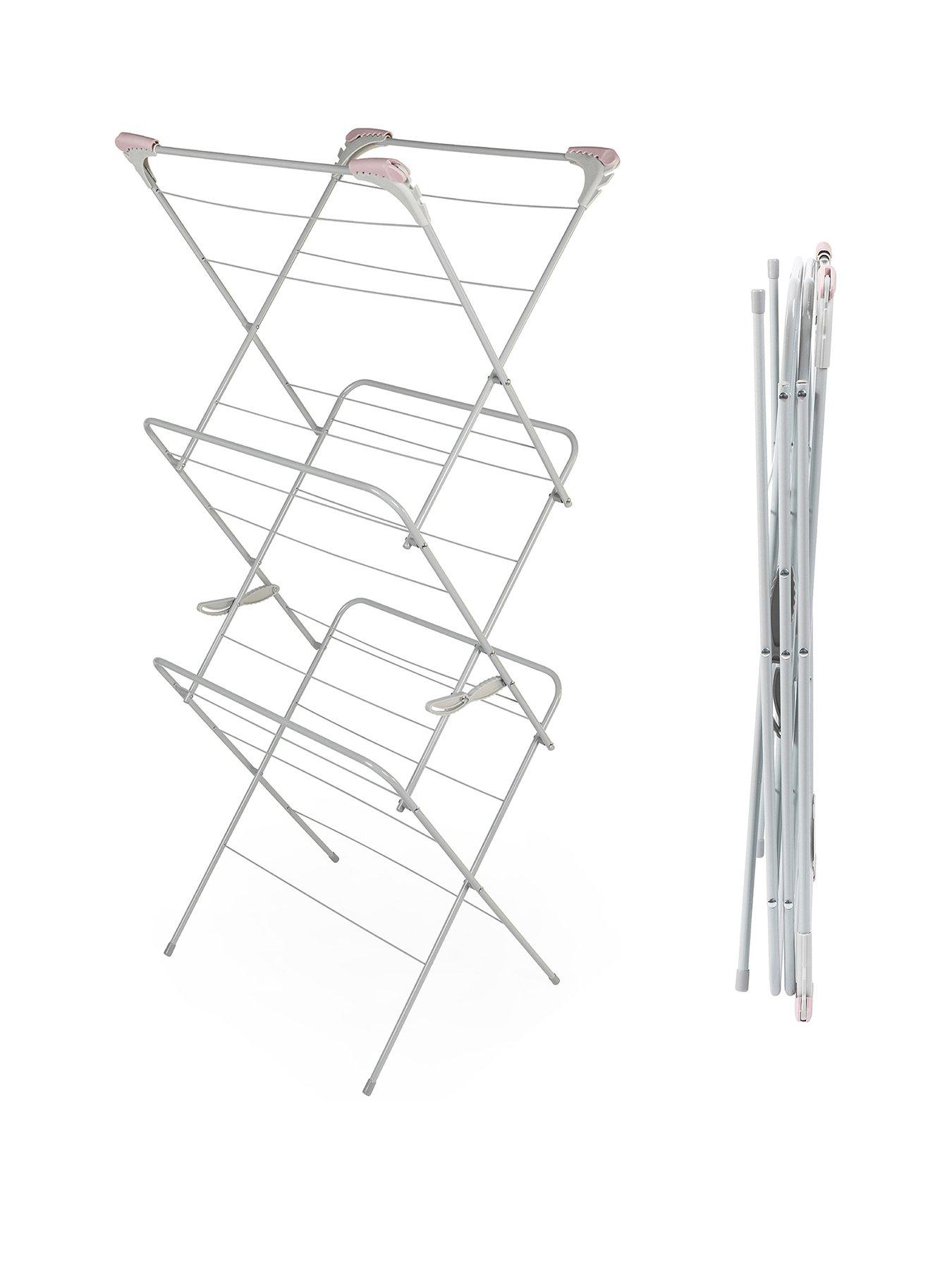 Product photograph of Russell Hobbs 3-tier Clothes Airer - Pink from very.co.uk