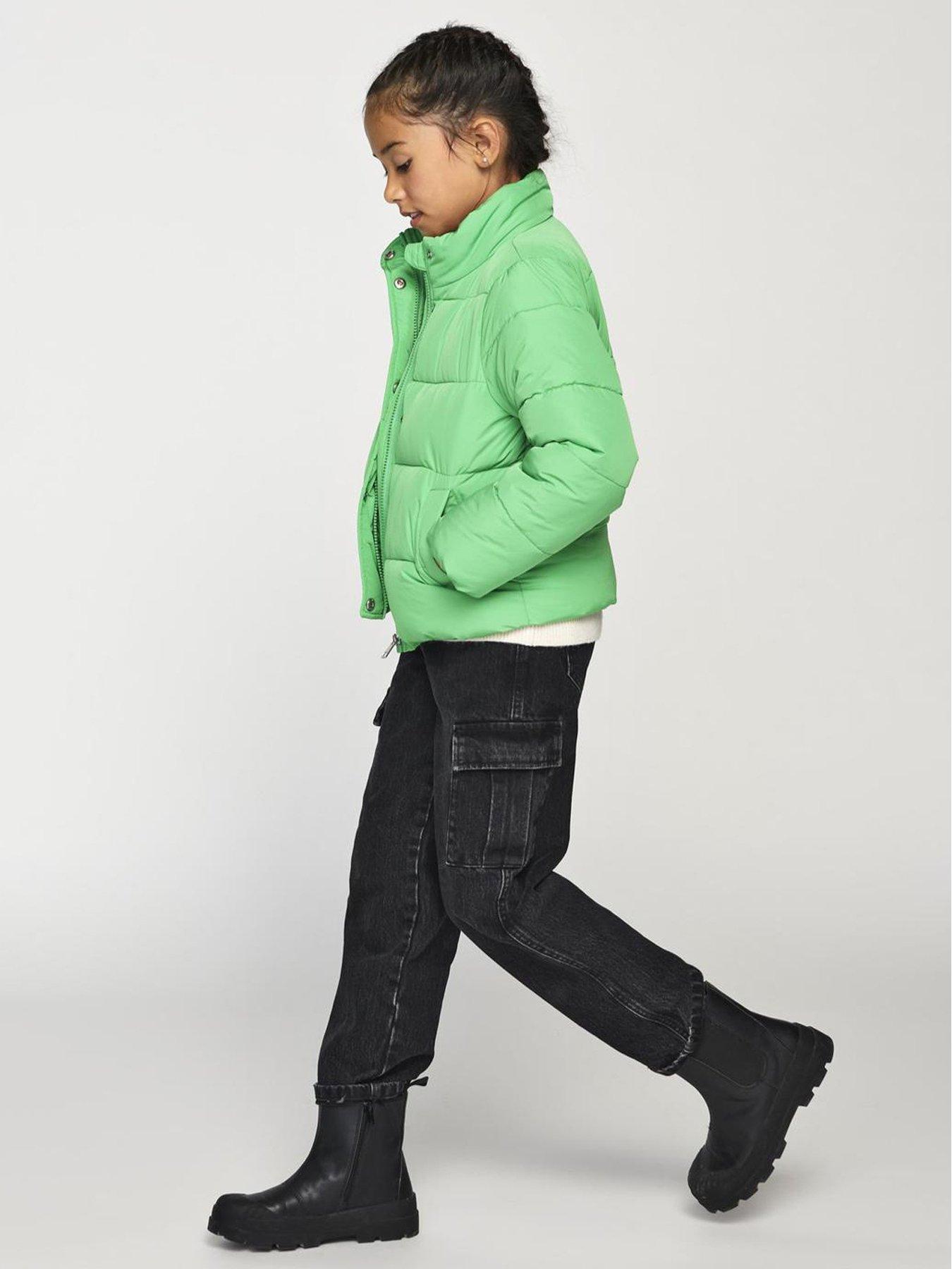 Only Kids Girls Harmony Wide Leg Cargo Jeans - Black, Black, Size Age: 9 Years, Women