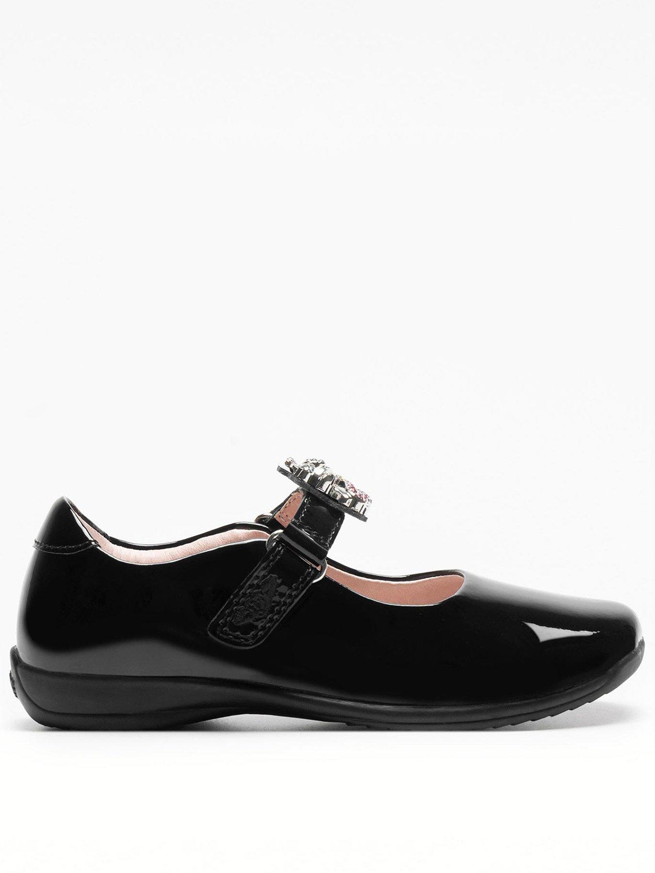Lelli Kelly Bianca Unicorn Interchangeable Strap Mary Jane School Shoe - Black