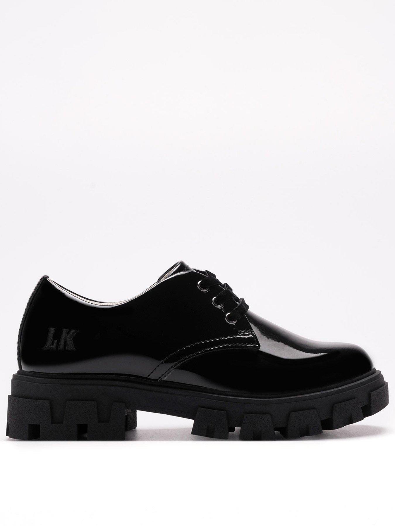 undefined Miss Lk Maria Lace Up Patent School Shoe - Black