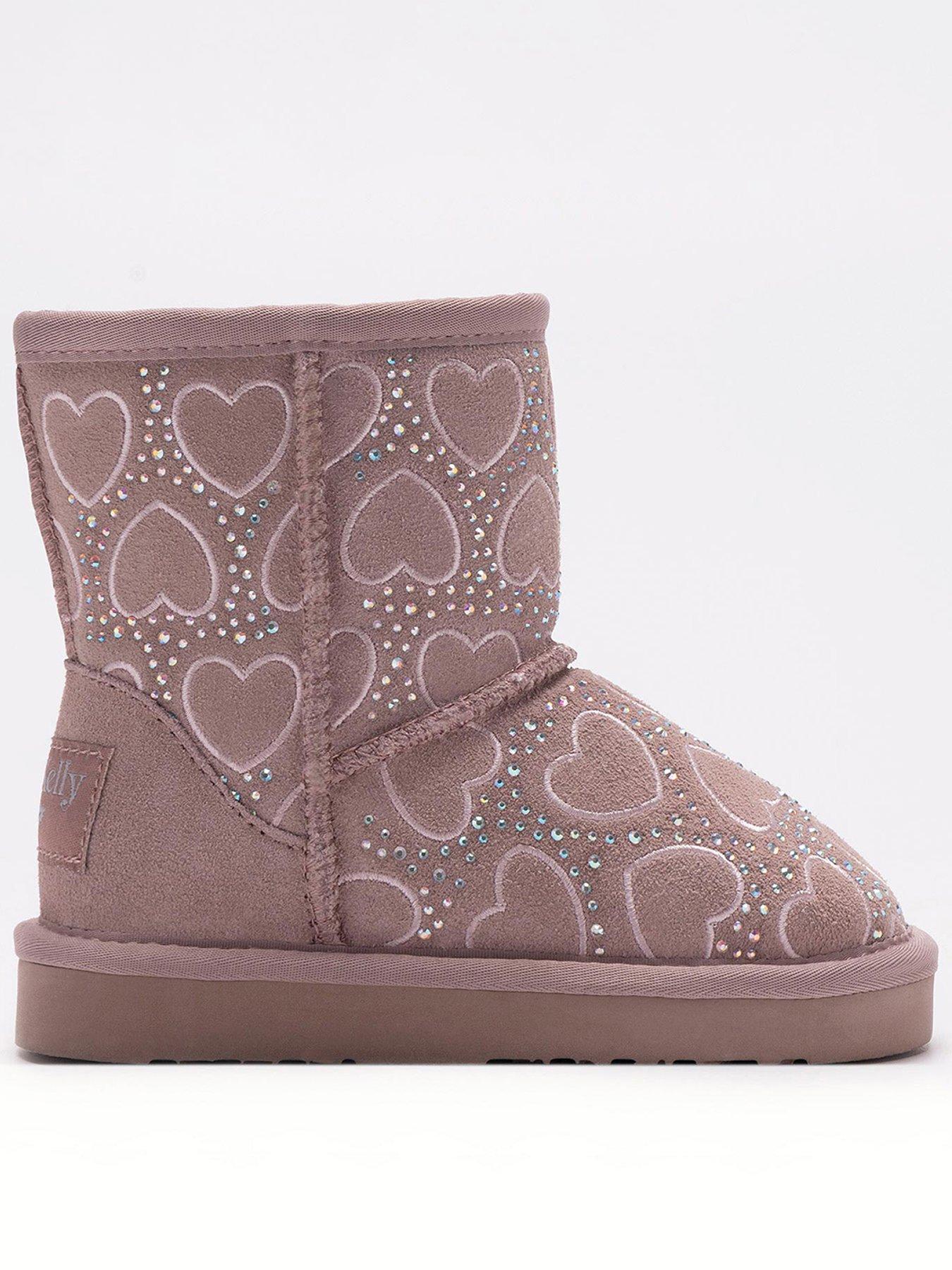 Image 1 of 5 of Lelli Kelly Clelia Heart Embellished Boot - Pink