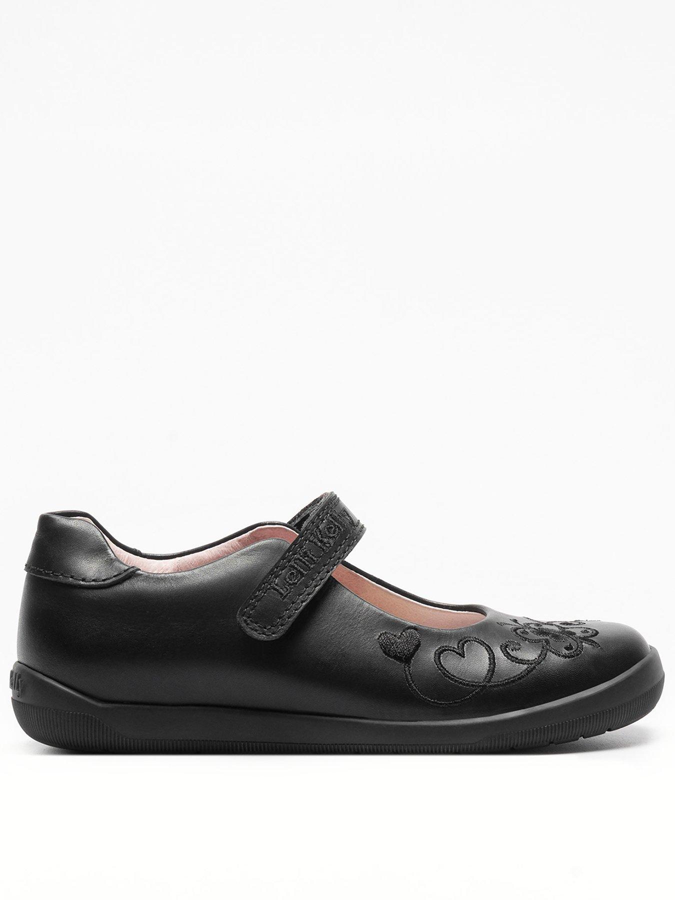Lelli Kelly Erica Heart Mary Jane School Shoe - Black