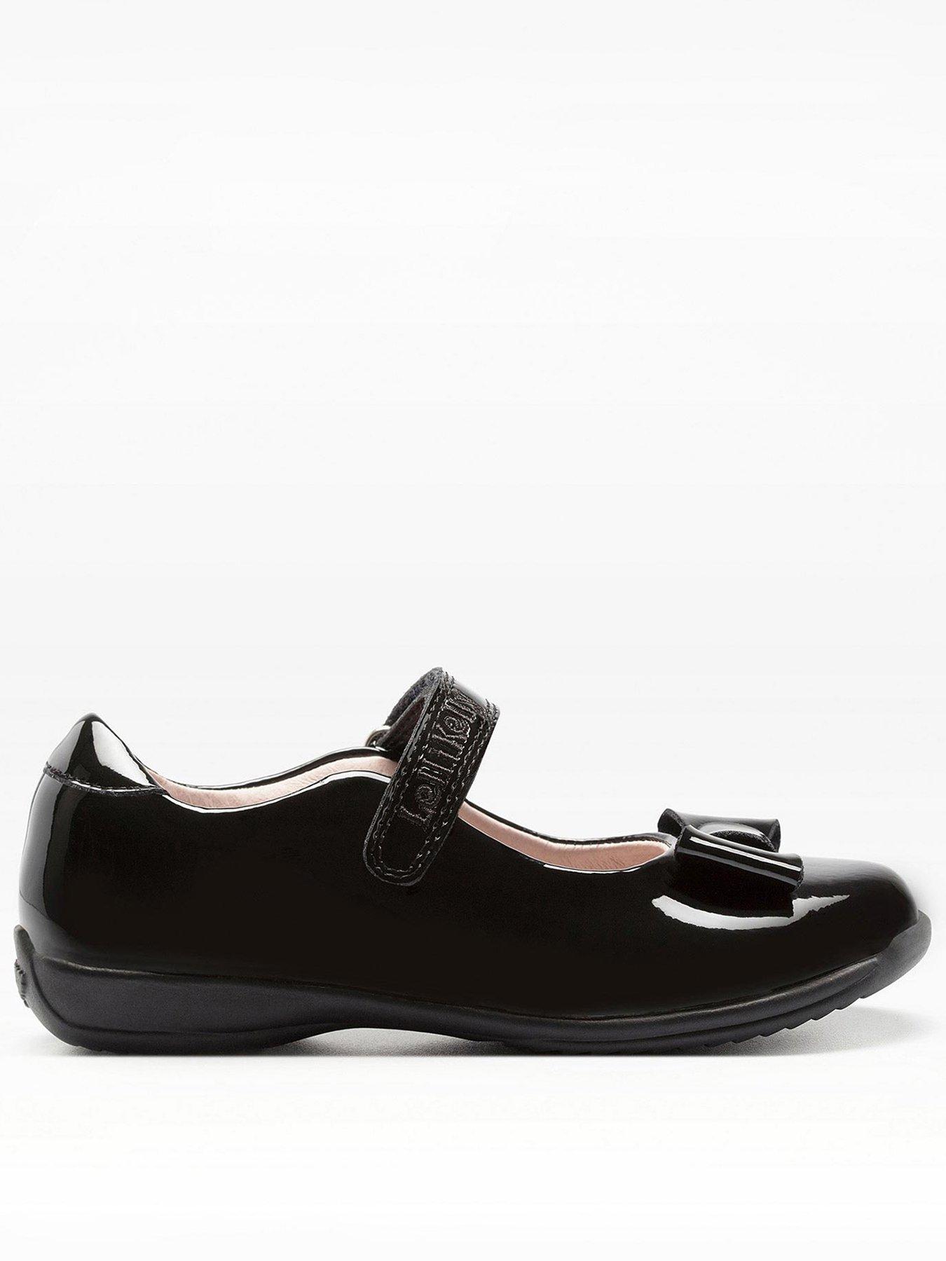 undefined Perrie Bow Patent School Shoe - Black