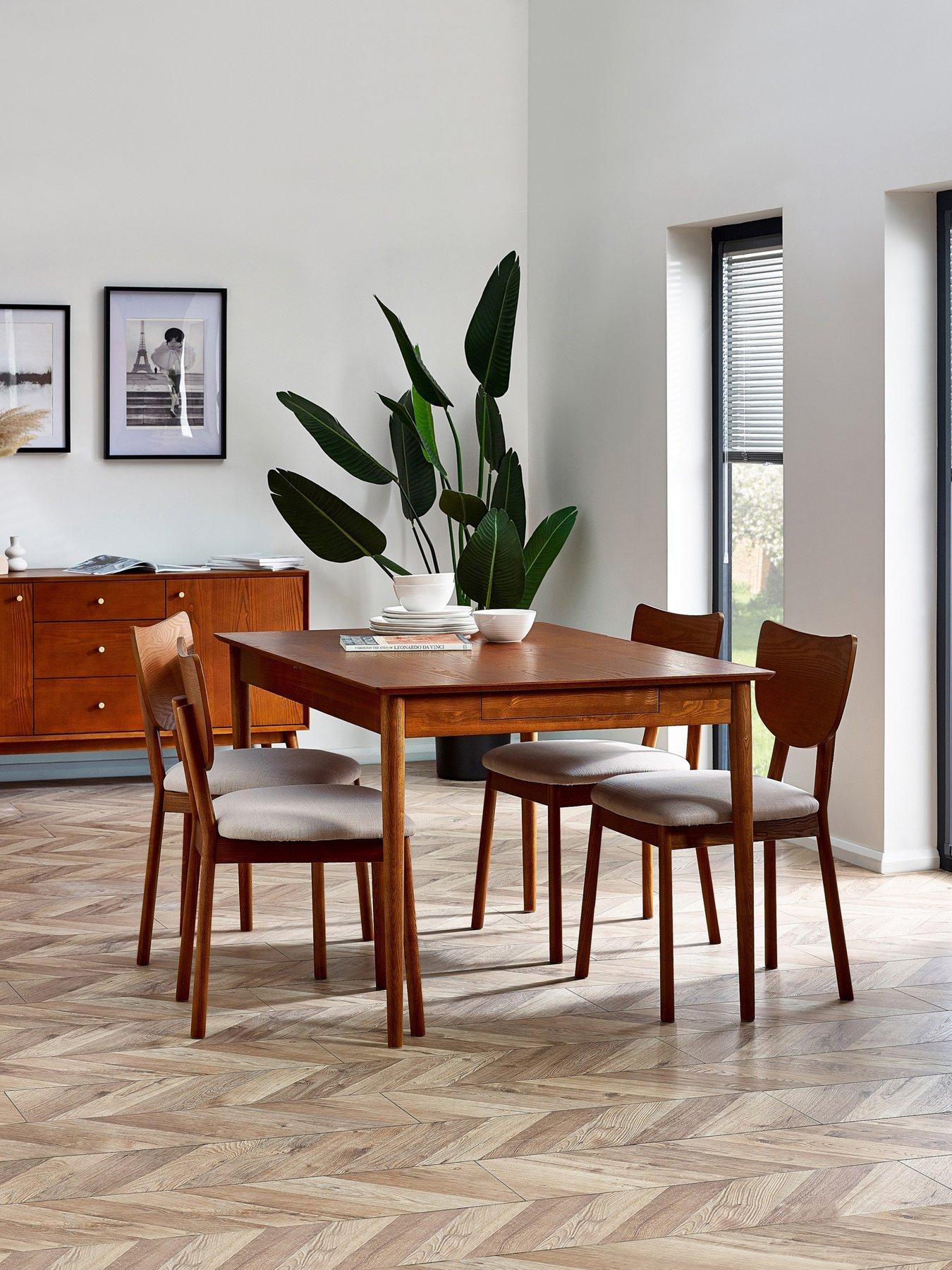 Product photograph of Julian Bowen Lowry Extending Dining Table With 2 Drawers from very.co.uk