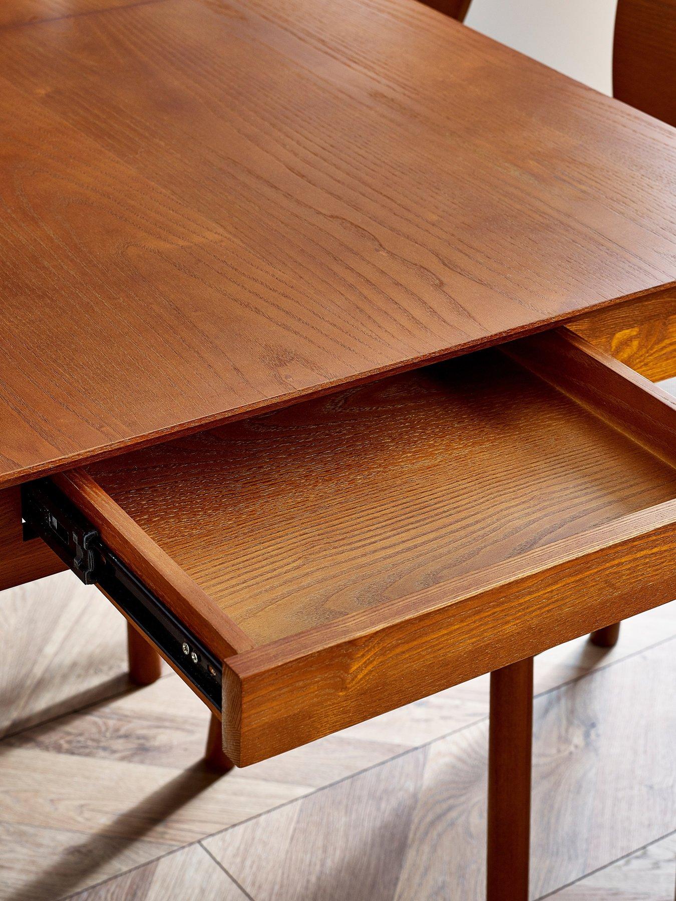 Image 7 of 7 of Julian Bowen Lowry Extending Dining Table With 2 Drawers