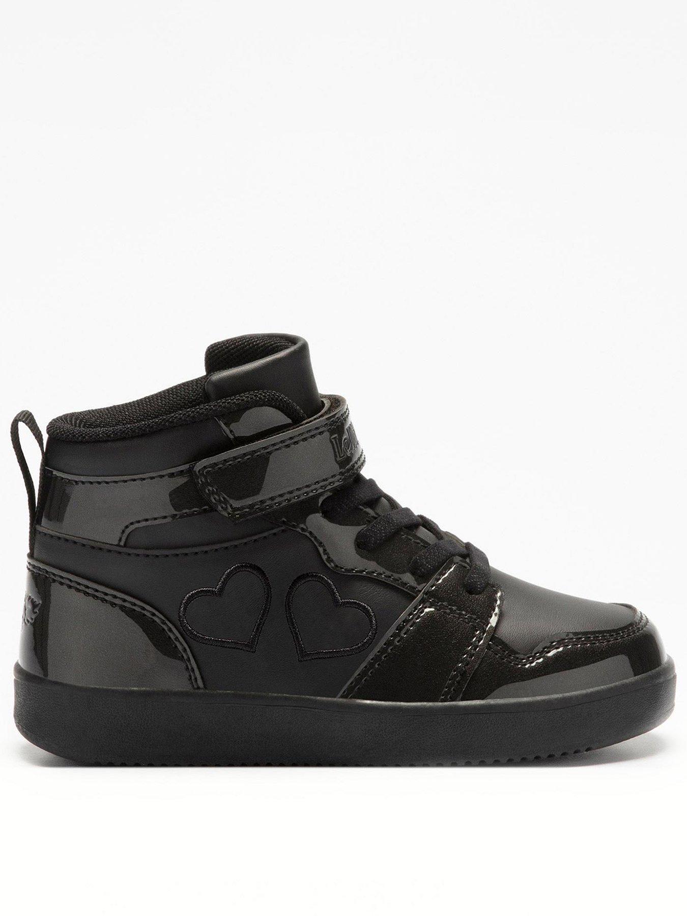 Lelli Kelly Paris Patent Mid High Top Trainer - Black