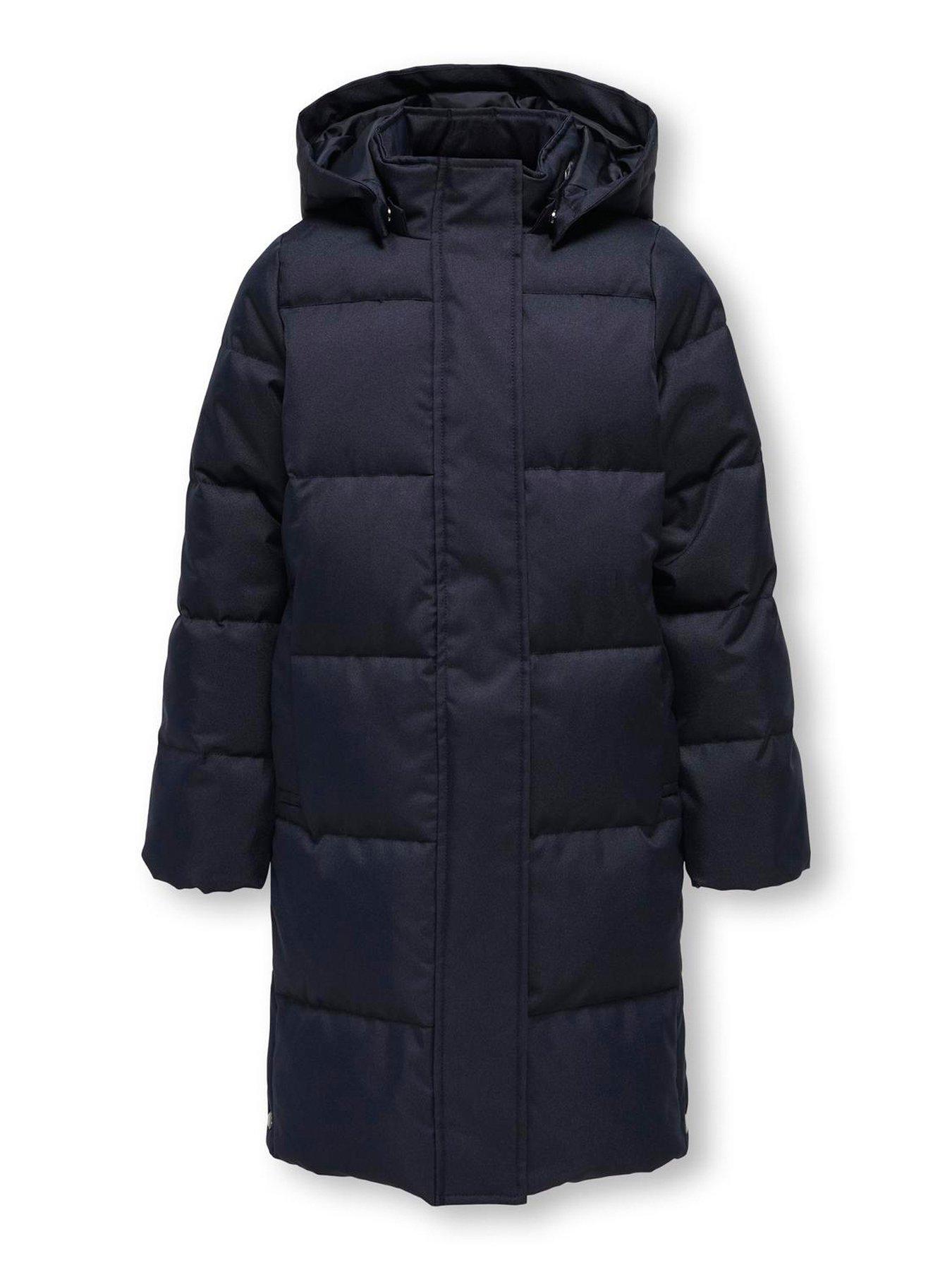 Oasis black albany long padded coat hotsell