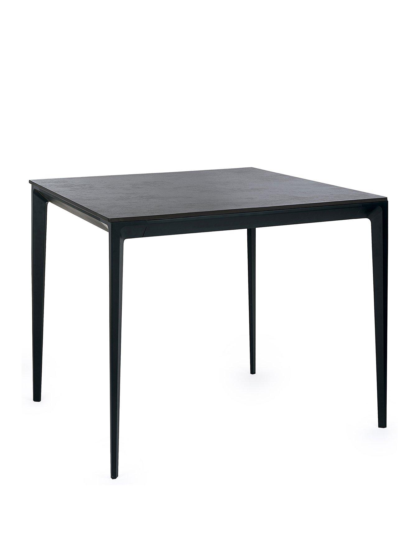 Product photograph of Julian Bowen Miami Square Stone Top Dining Table from very.co.uk