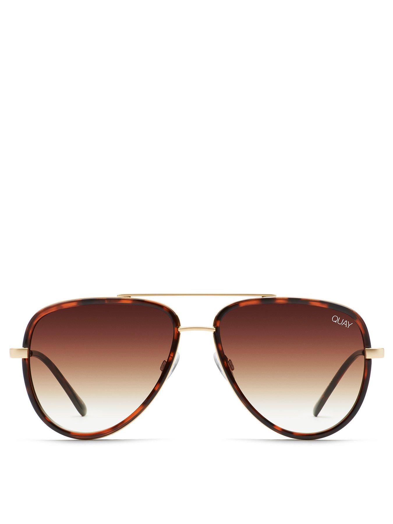 QUAY AUSTRALIA All In Mini Aviator Sunglasses - Brown | Very.co.uk