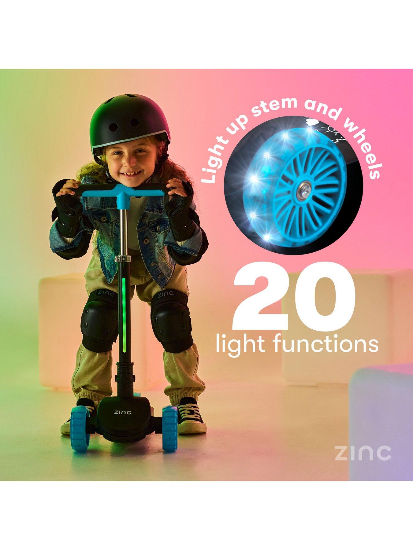 Image 5 of 8 of Zinc Three Wheeled Folding T-Motion Shine Scooter - Blue