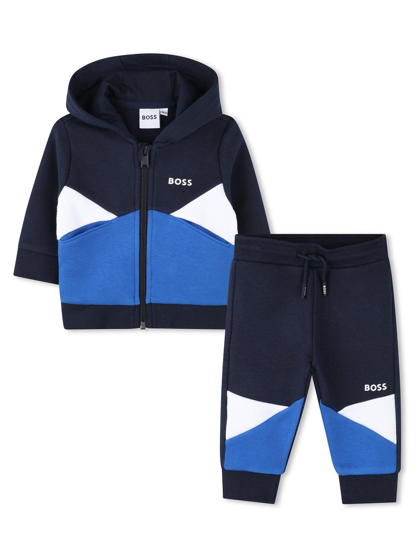 undefined Baby Boys Colour Block Tracksuit - Navy