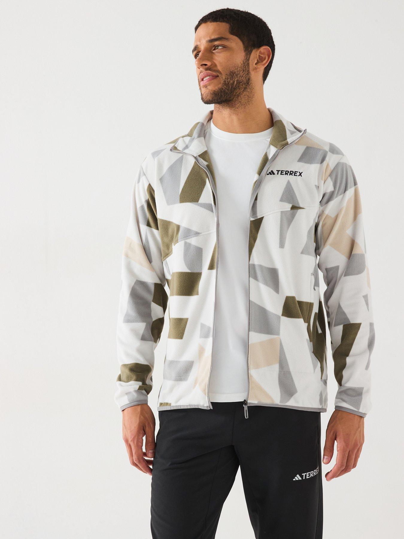 adidas Terrex Mens Mountain Printed Full Zip Fleece Jacket -green