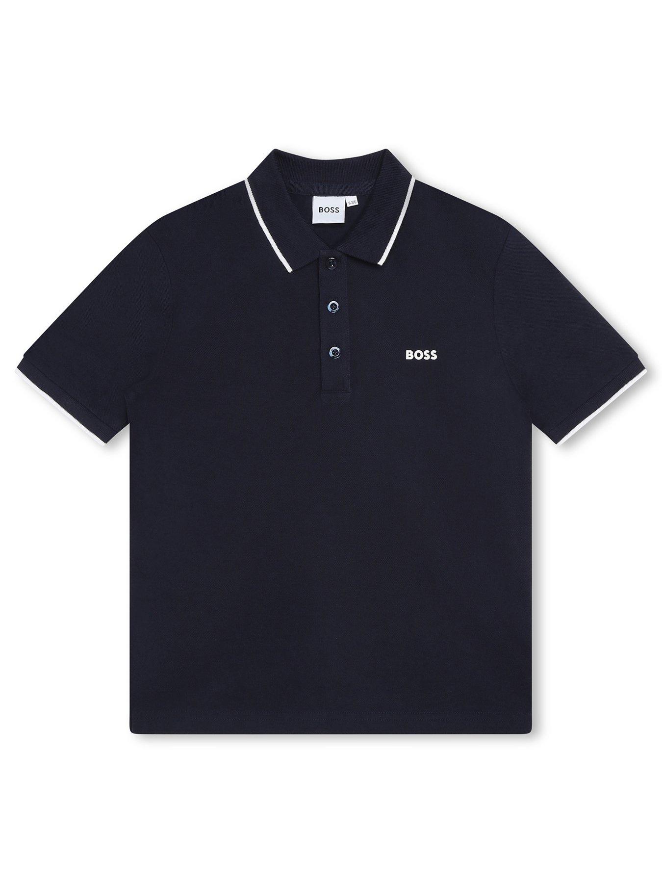 undefined Boys Short Sleeve Logo Polo - Navy