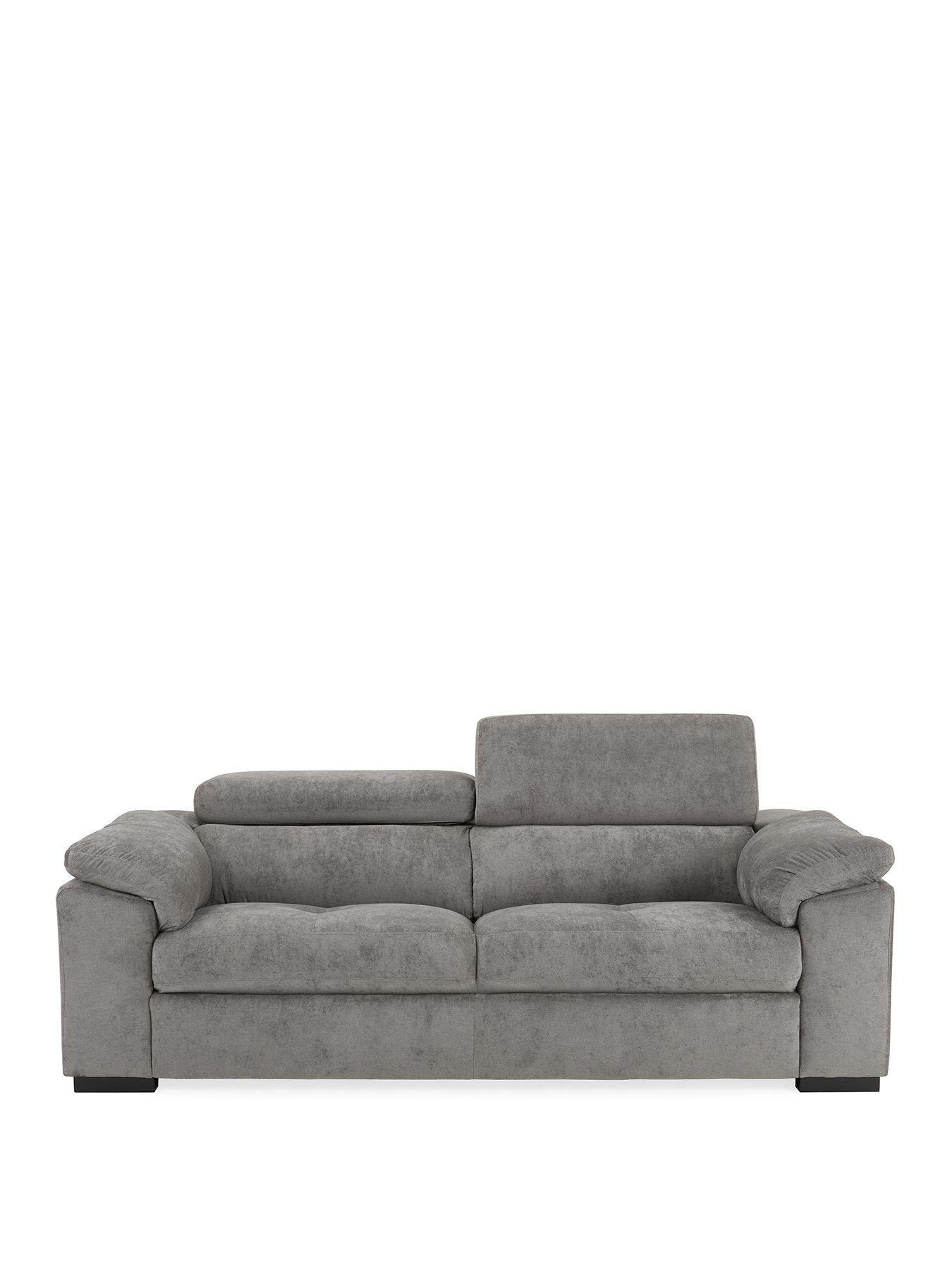 Image 2 of 7 of The Very Collection Brady 3 Seater Fabric Sofa - Grey/Walnut - FSC Certified