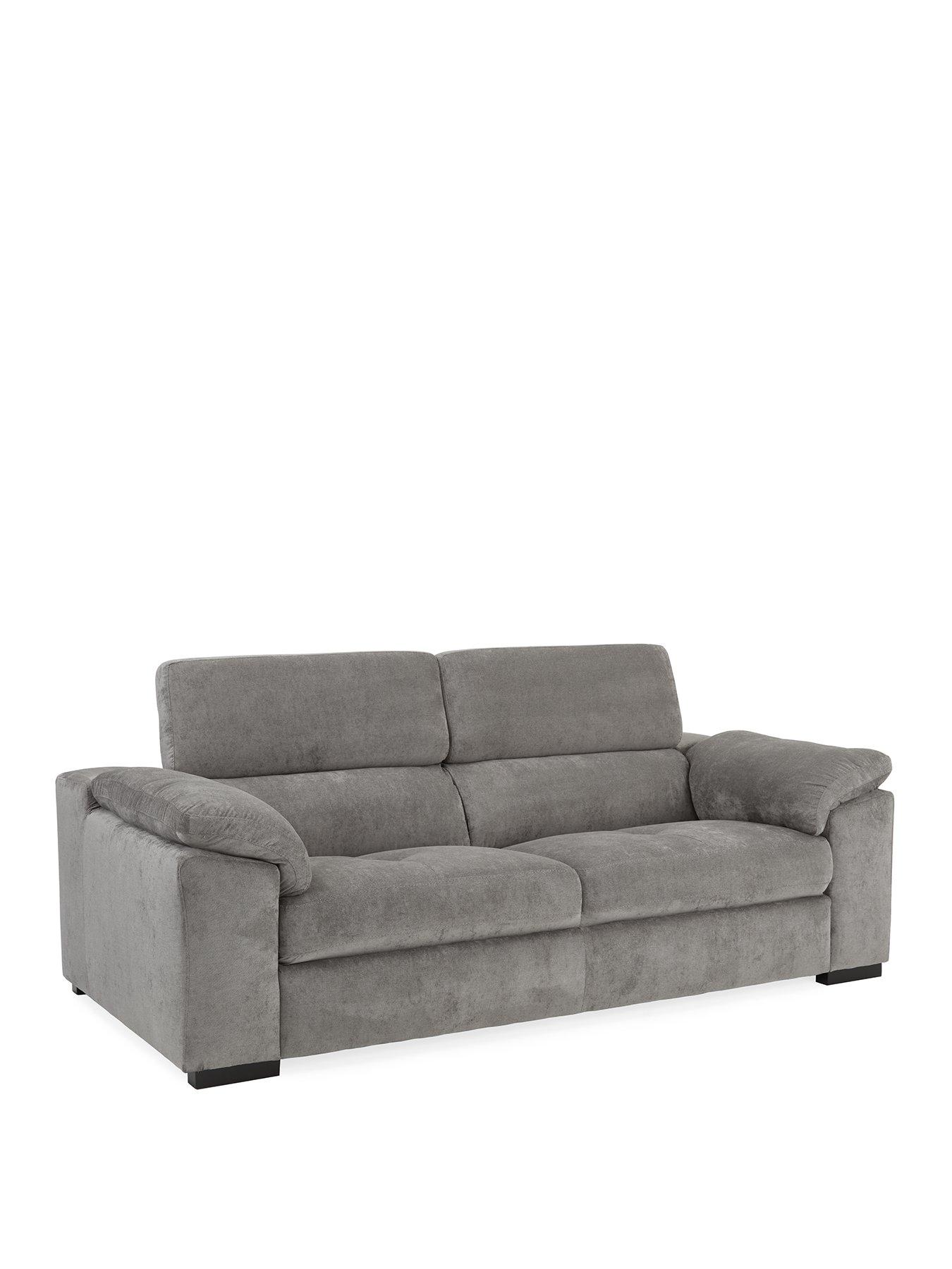 Image 3 of 7 of The Very Collection Brady 3 Seater Fabric Sofa - Grey/Walnut - FSC Certified
