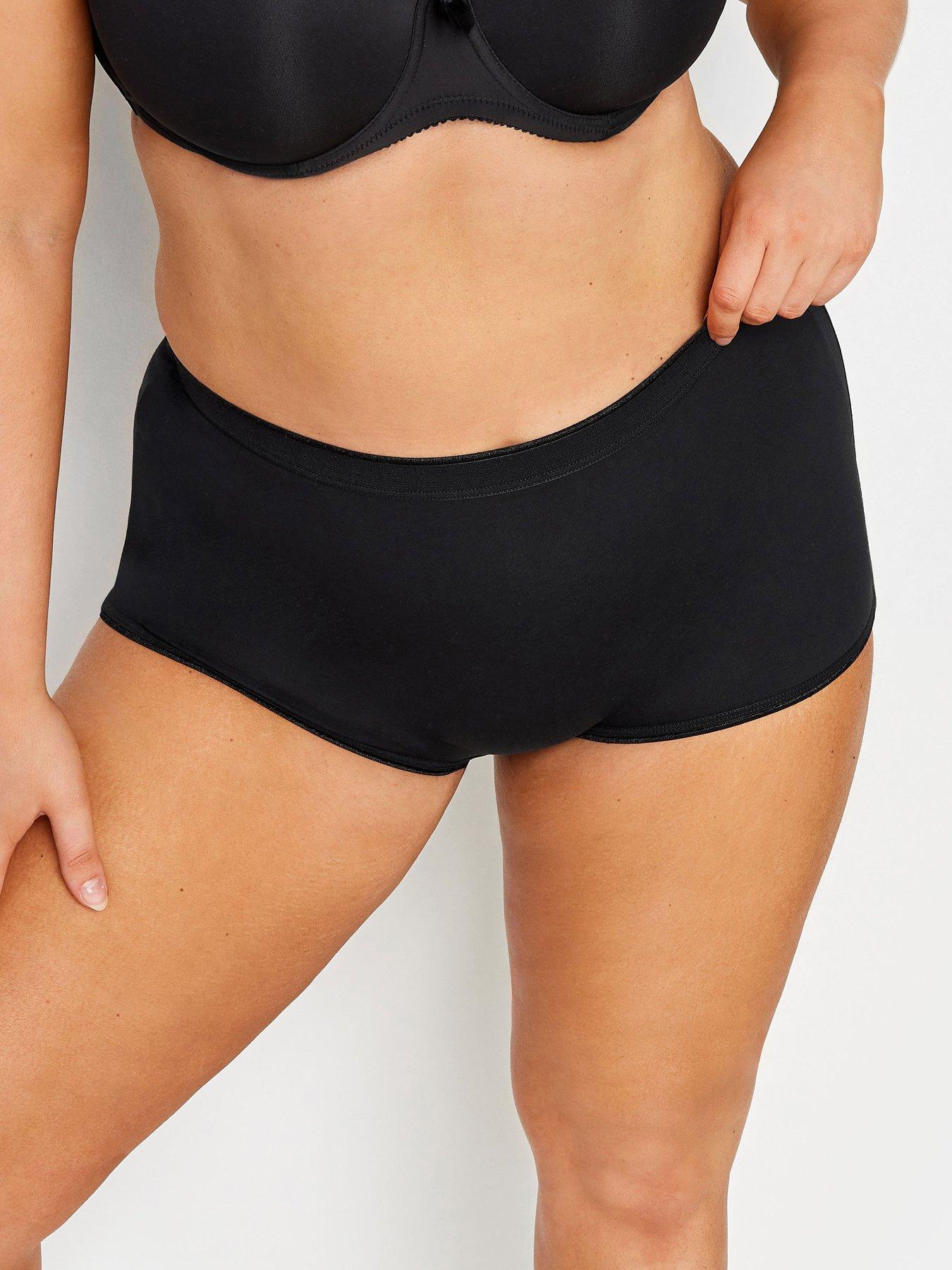 Image 3 of 4 of Yours Curve 5 Pack Briefs With Stretch - Black