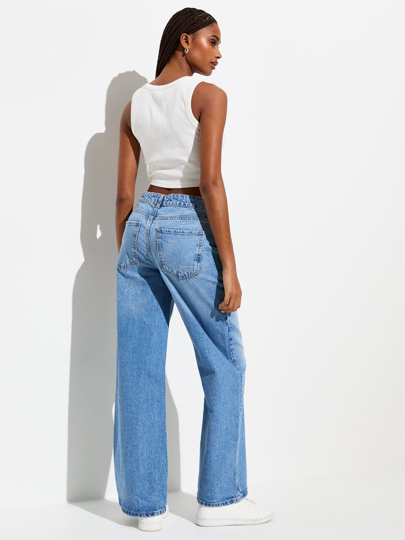 New Look Blue Adalae Wide Leg Jeans | Very.co.uk