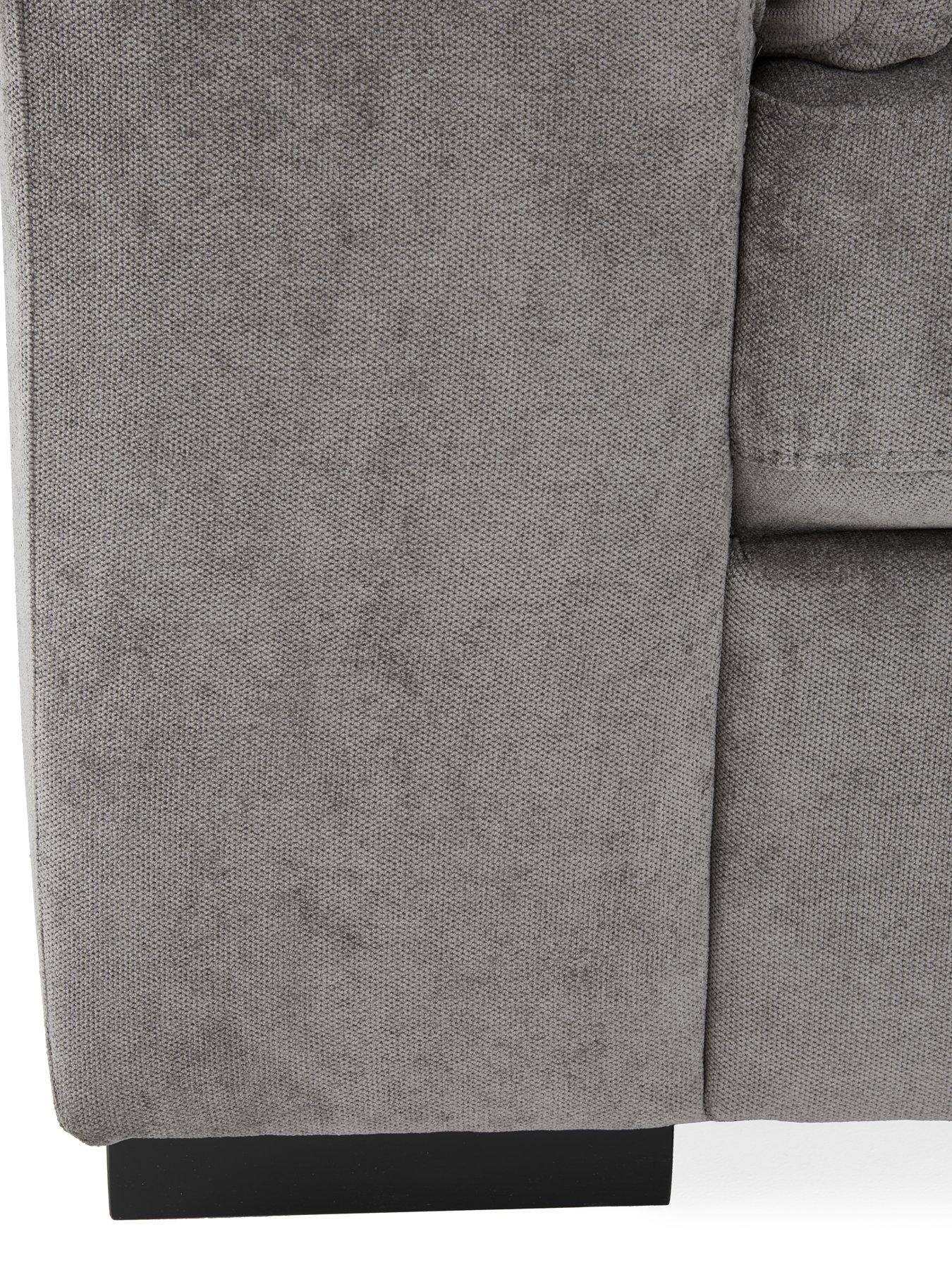 Image 5 of 7 of The Very Collection Brady left Hand 3 Seater Fabric Chaise Sofa - Grey/Walnut - FSC Certified