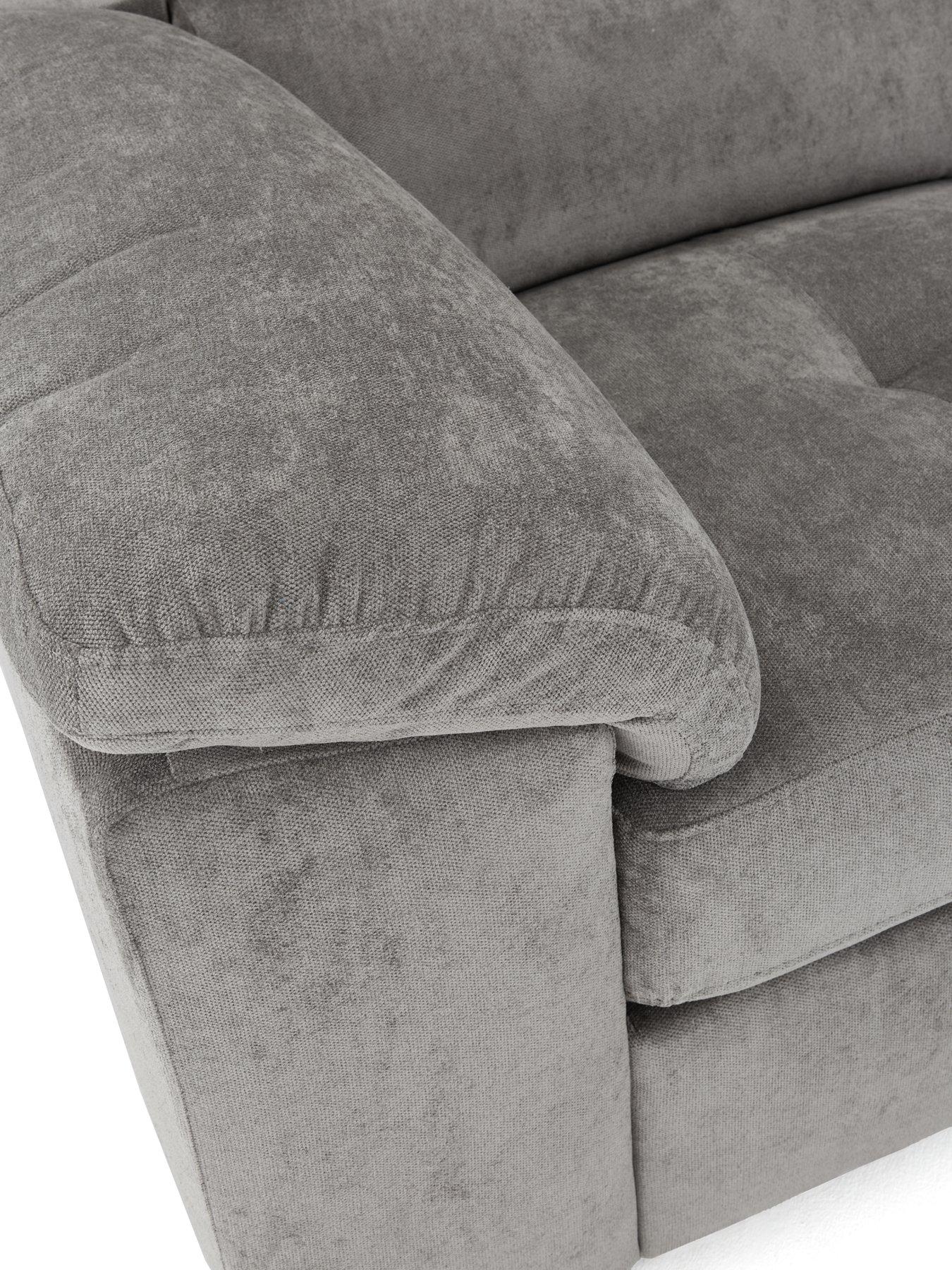 Image 6 of 7 of The Very Collection Brady left Hand 3 Seater Fabric Chaise Sofa - Grey/Walnut - FSC Certified