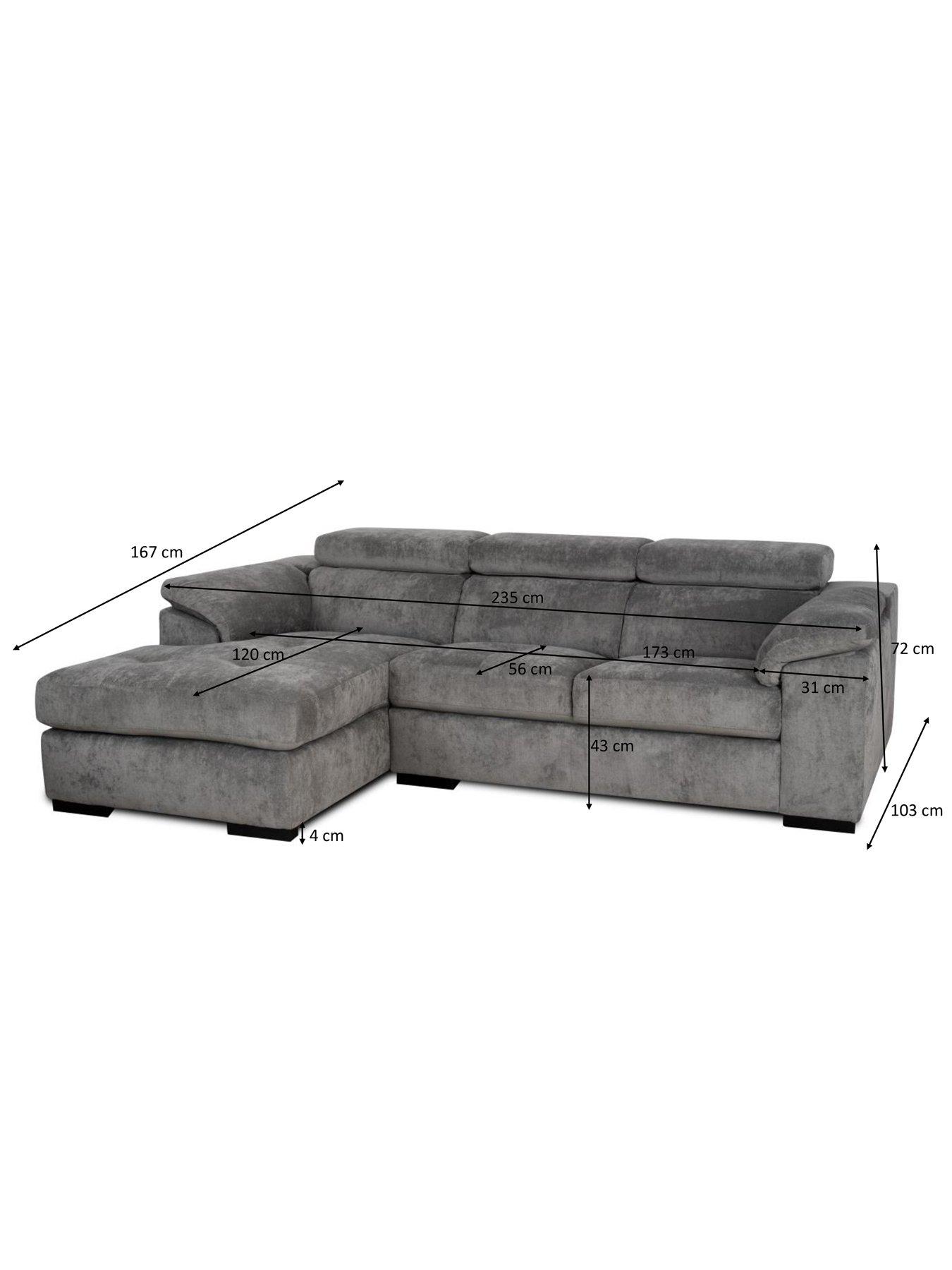 Image 7 of 7 of The Very Collection Brady left Hand 3 Seater Fabric Chaise Sofa - Grey/Walnut - FSC Certified