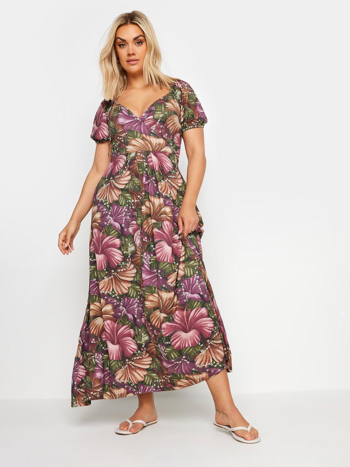 Yours Leaf Print Wrap Maxi Dress Mono Very