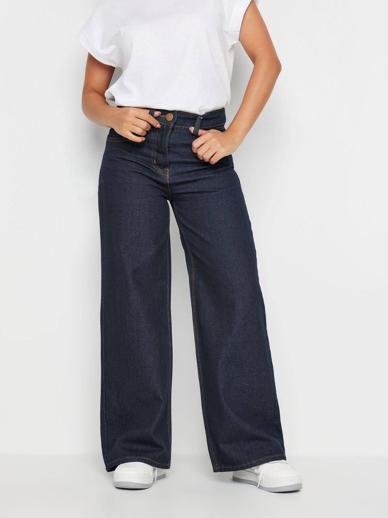 undefined Petite Wide Leg Jeans - Blue