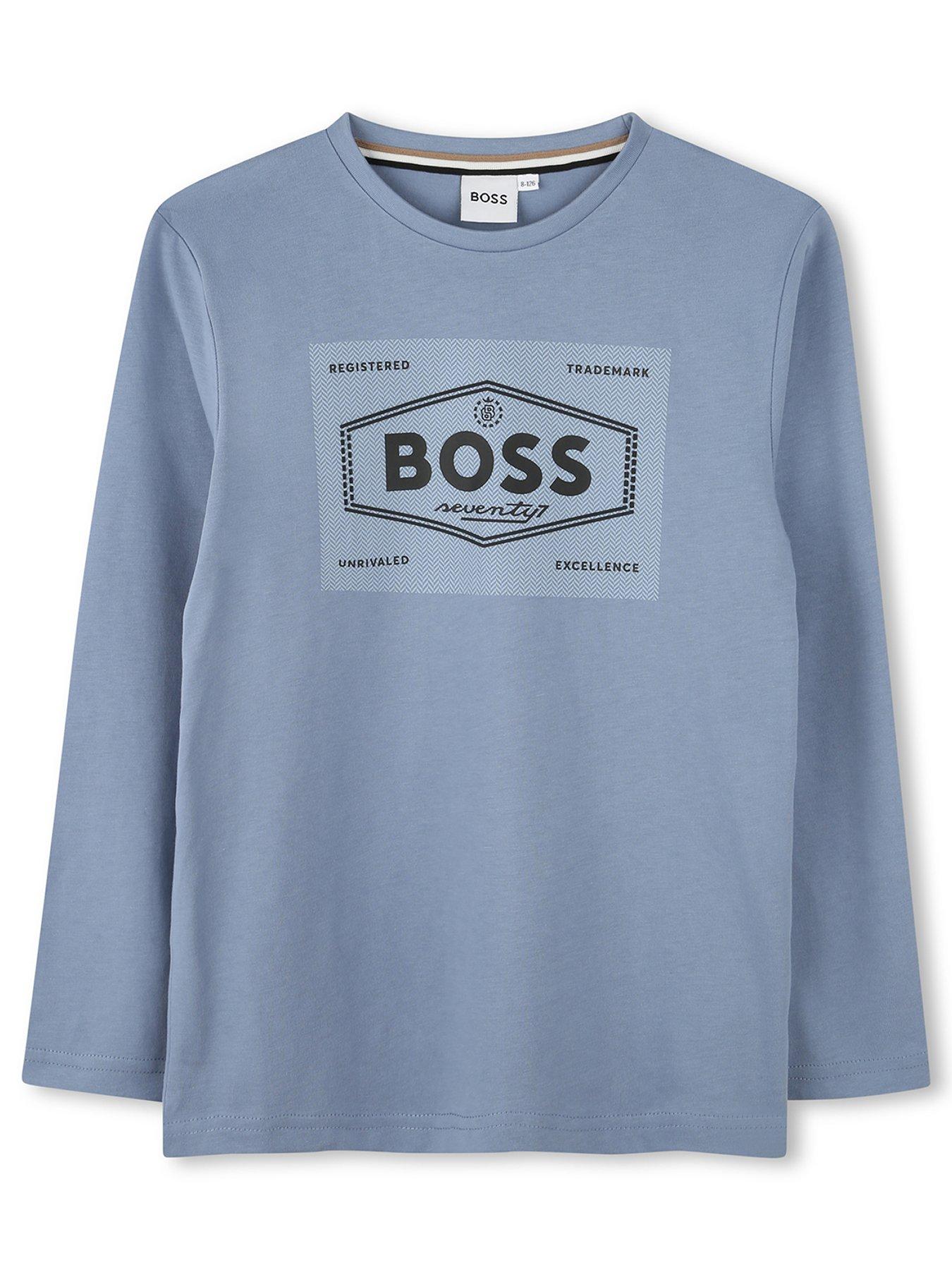 undefined Boys Long Sleeve Logo T-shirt - Blue