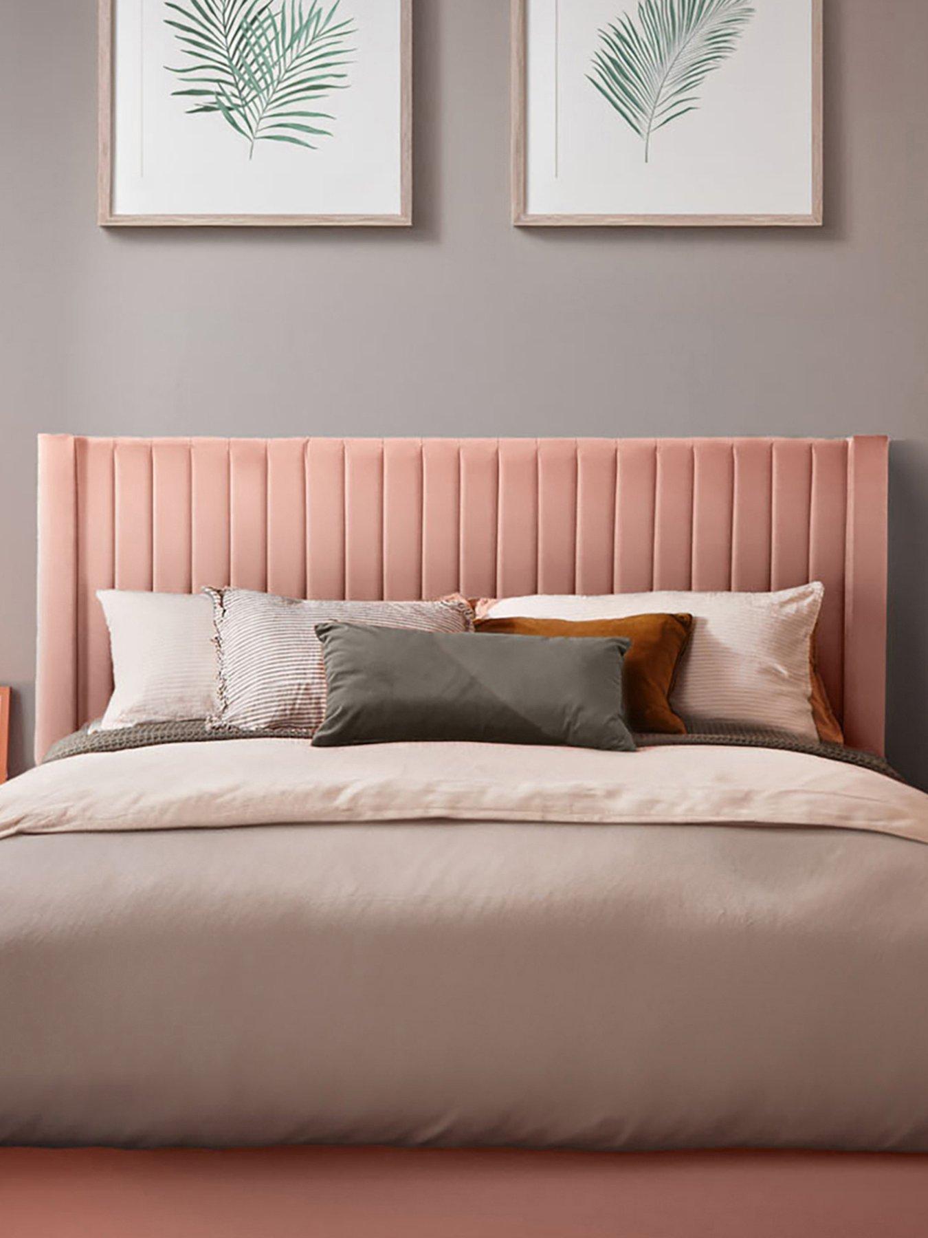 Product photograph of Silentnight Slumber Headboard - Velvet - Blush from very.co.uk