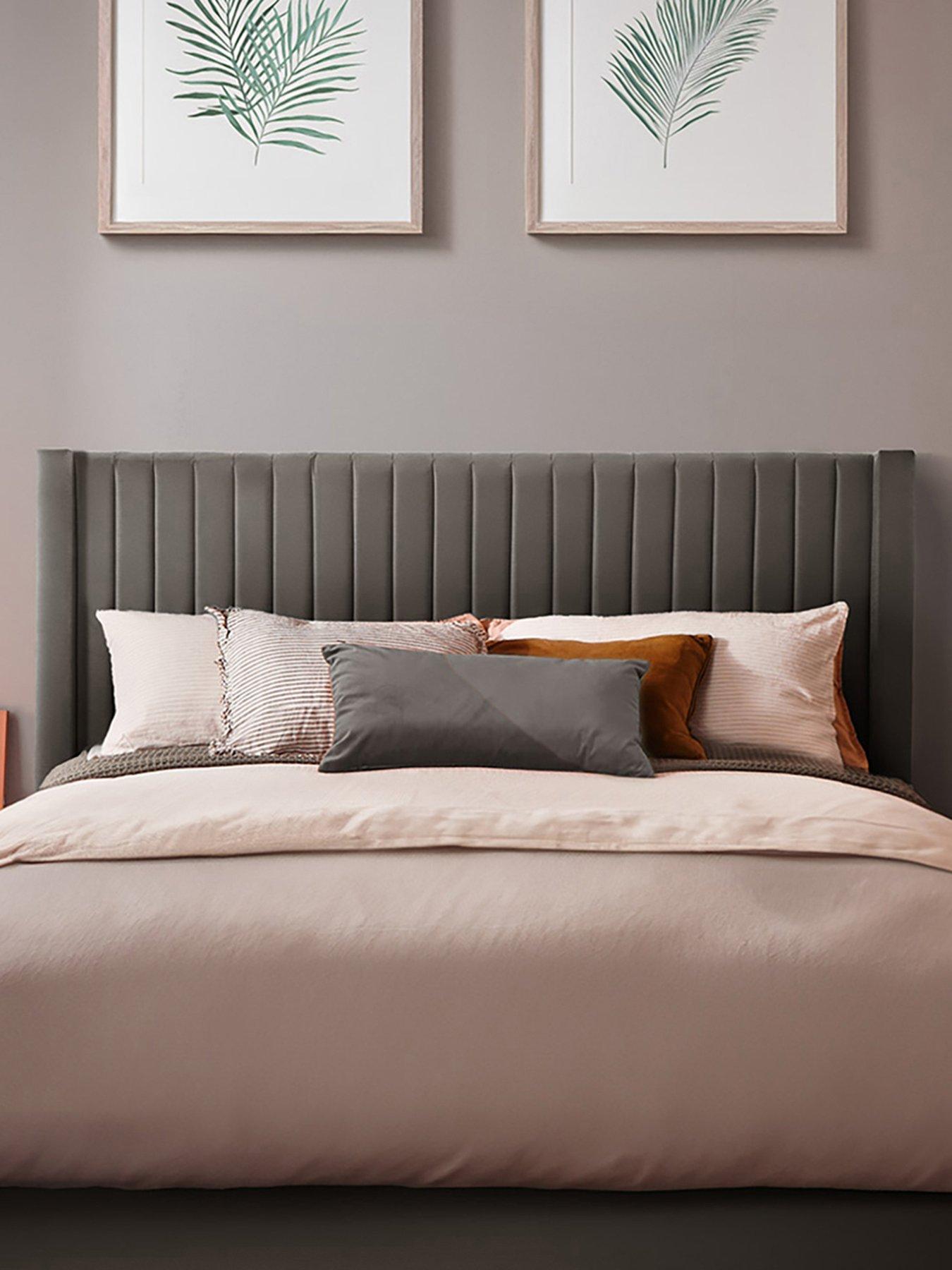 Product photograph of Silentnight Velvet Slumber Headboard - Charcoal from very.co.uk