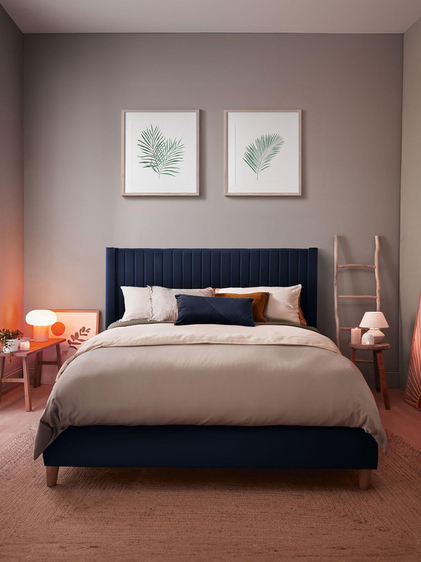 Product photograph of Silentnight Slumber Headboard - Velvet - Navy from very.co.uk