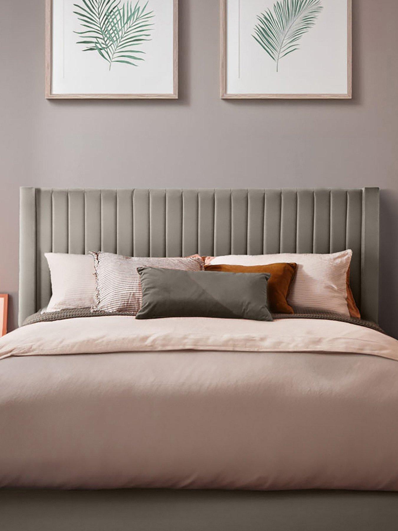 Product photograph of Silentnight Velvet Slumber Headboard - Silver from very.co.uk