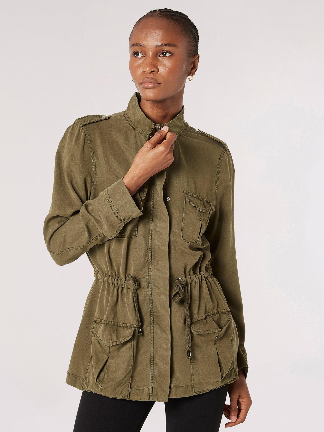Apricot Military 4pkt Tie Through Jacket Very