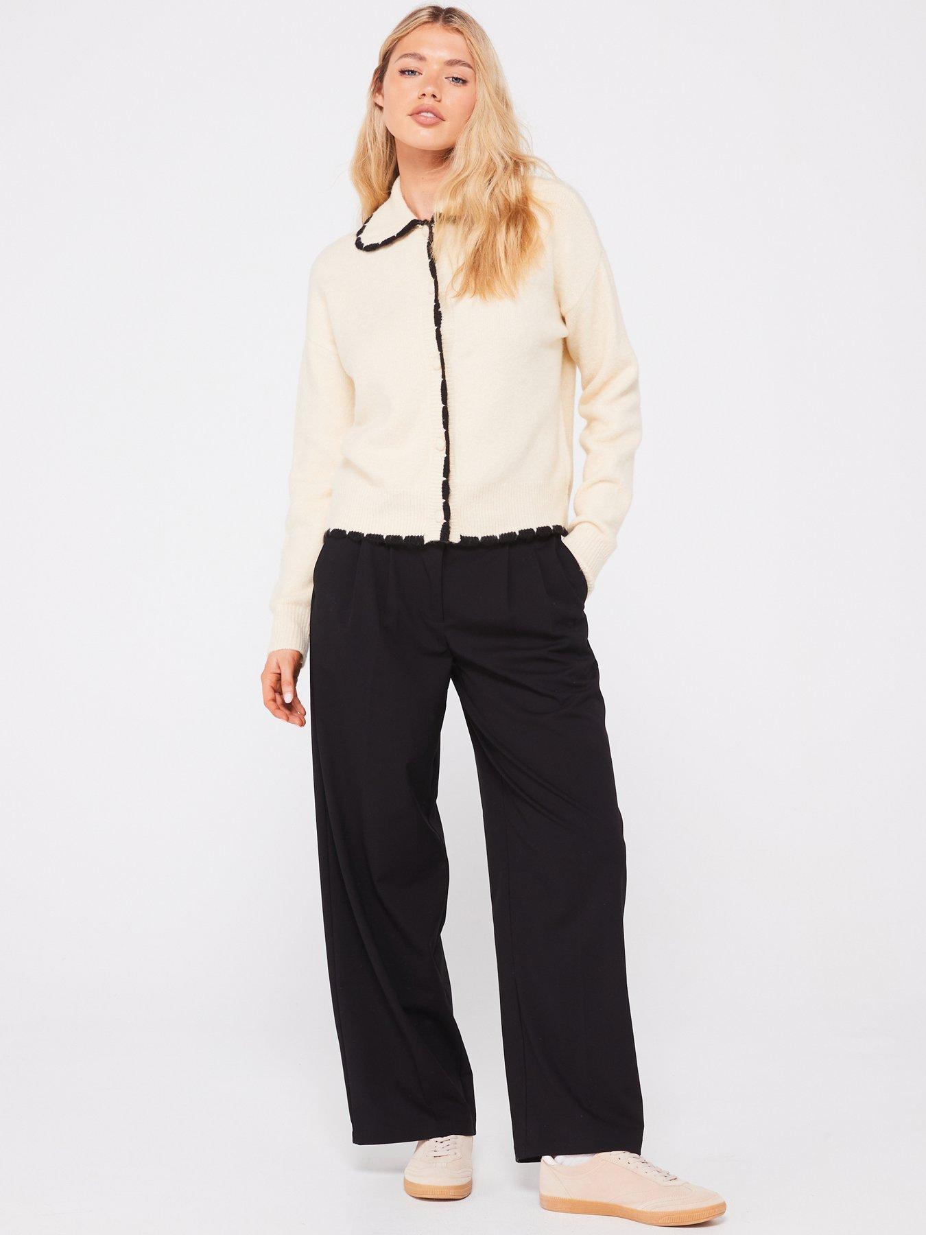 Image 3 of 5 of Vero Moda Long Sleeve Collar Cardigan - Cream
